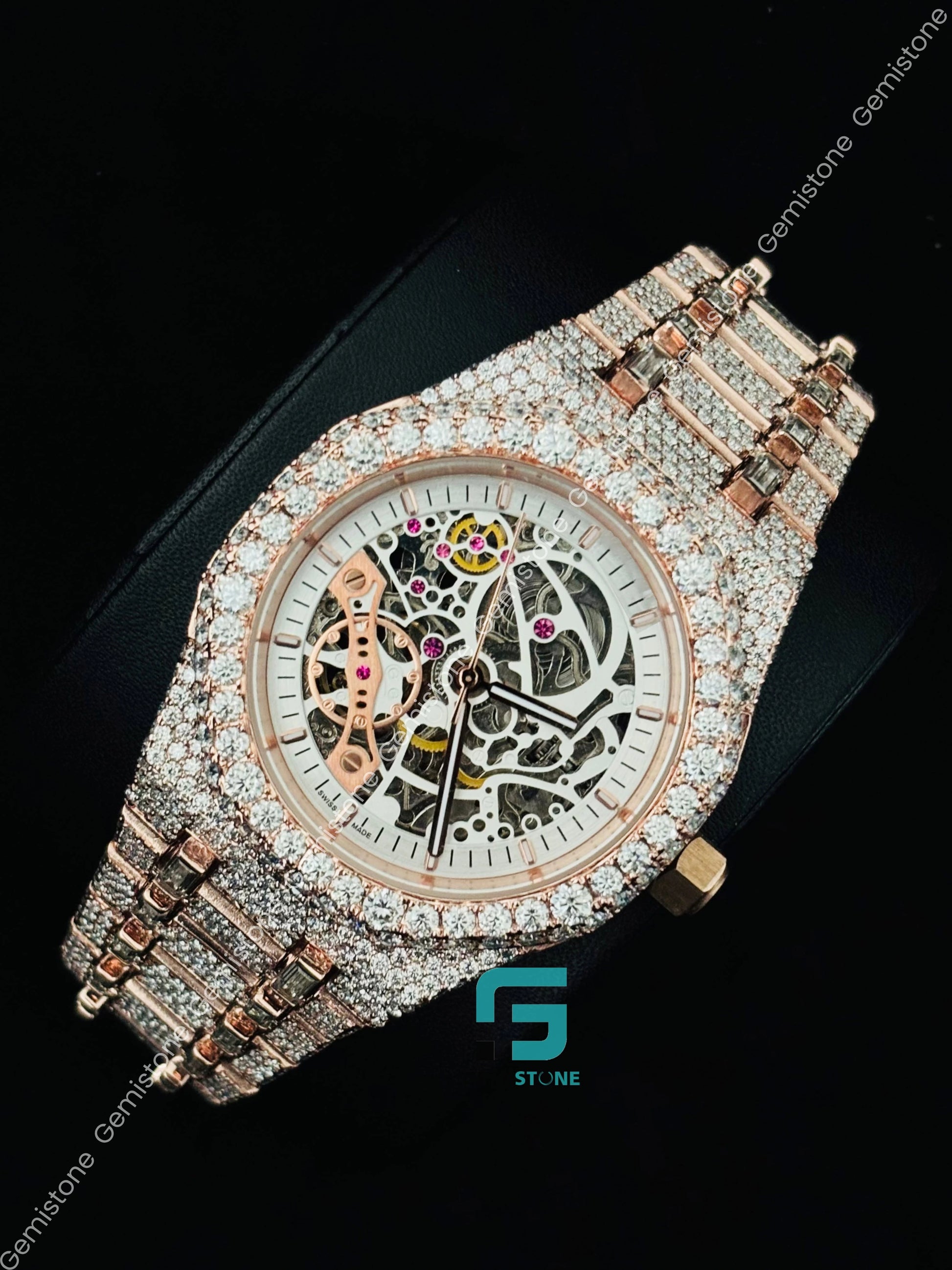 Fully Ice Out Moissanite Watch for Men_s