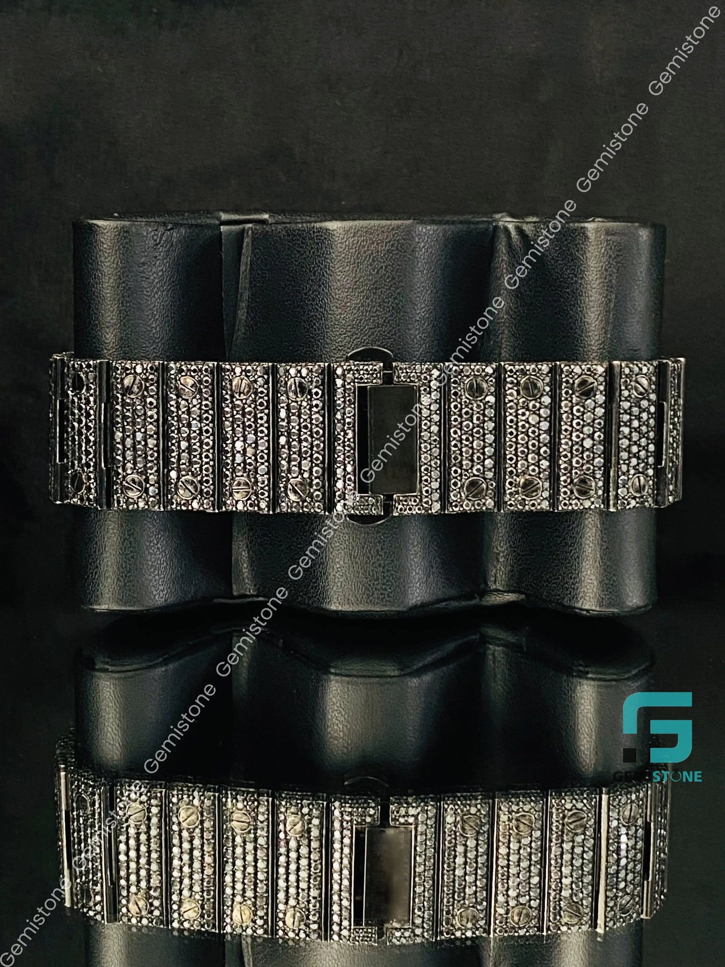 Fully_Iced_Out_Black_Moissanite_Watch