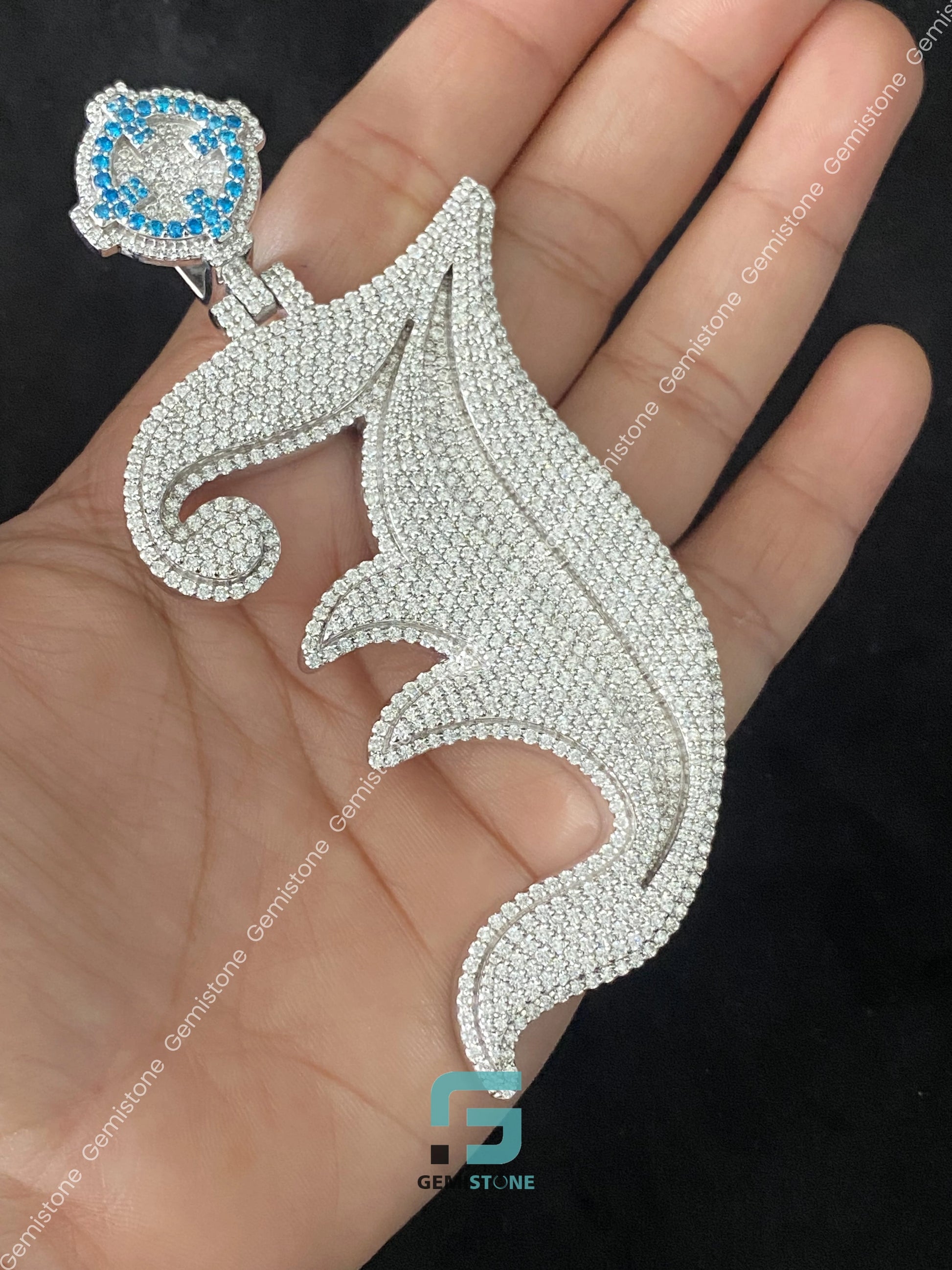 Fully Iced Out Custom Letter Moissanite Pendant