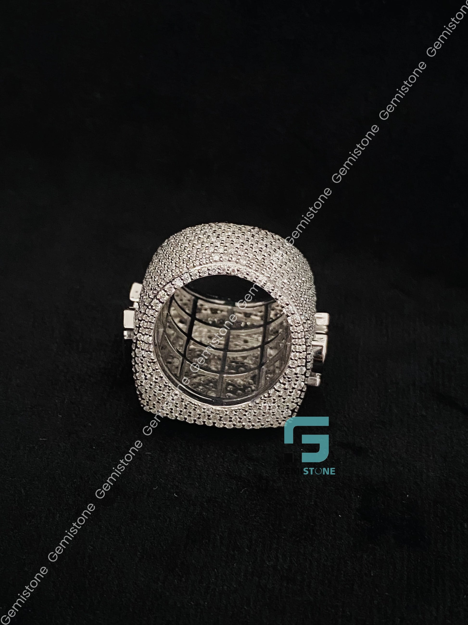 Fully Iced Out Moissanite Hip Hop Ring