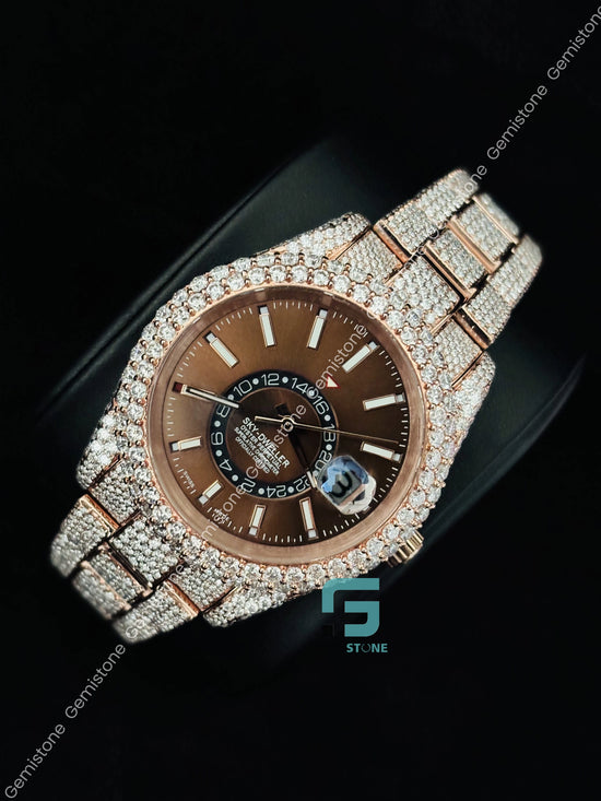 Fully Iced Out White Bar Moissanite Watch For Men_s