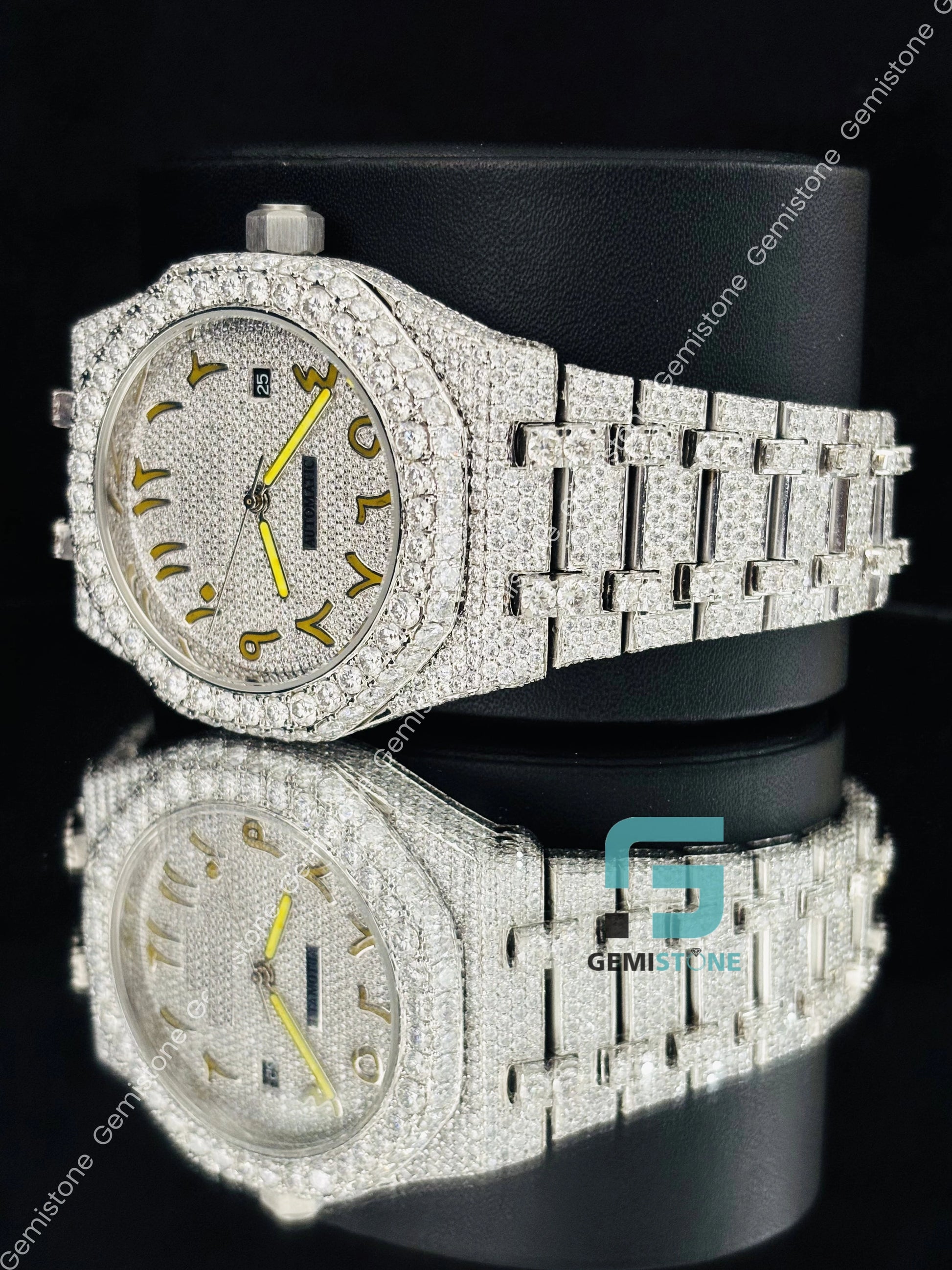 Fully Studded Dial Moissanite Ap Watch For Men_s