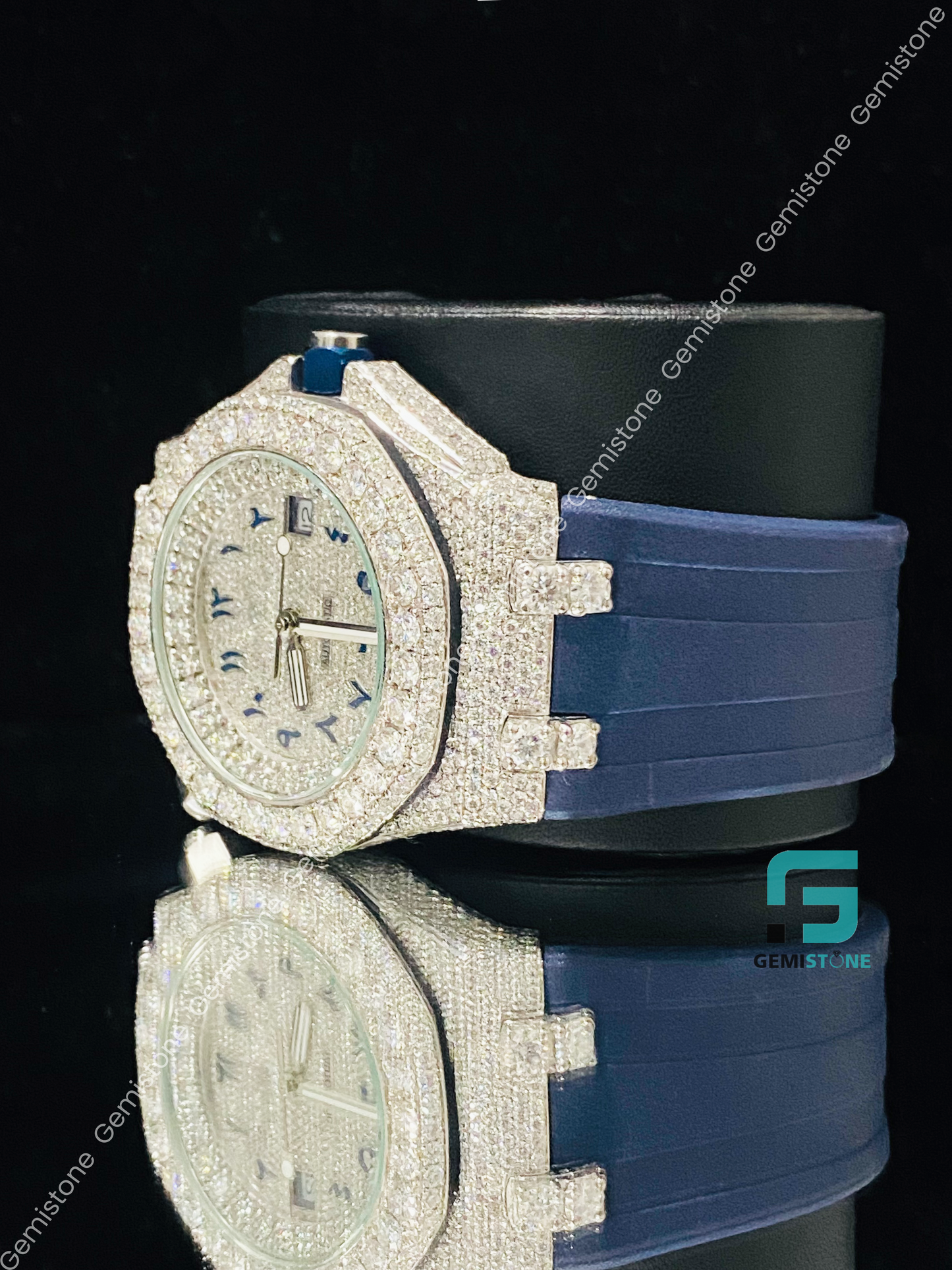 Fully Studded Face Dial Moissanite Watchs