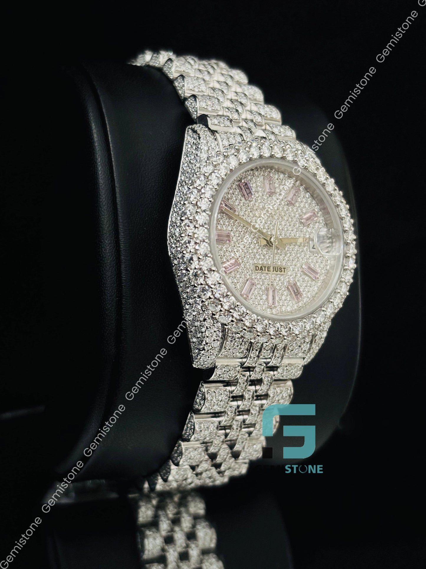 Fully Studded Iced Out Moissanite Hip Hop Watch