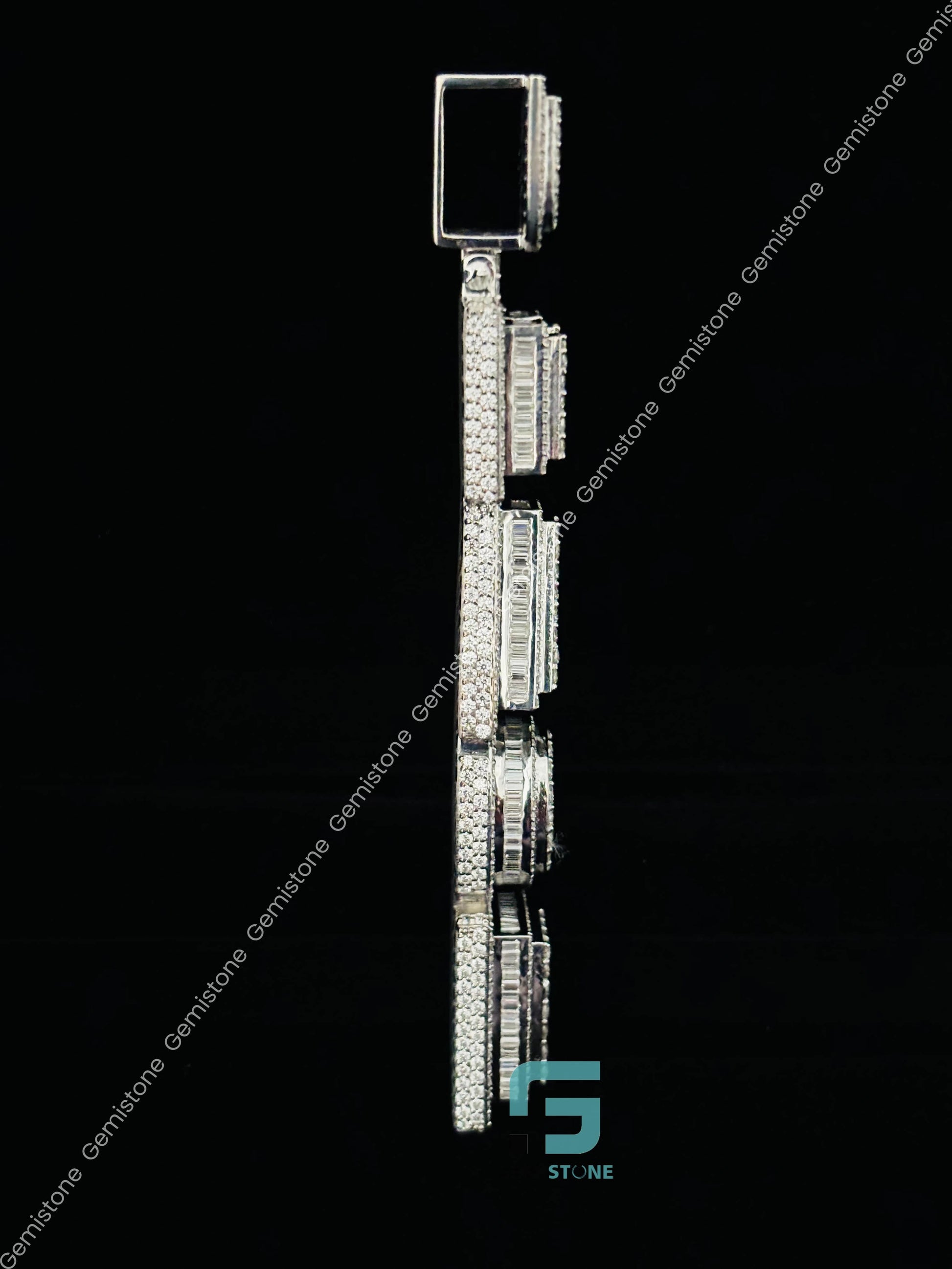 Fully Studded Moissanite Custom Name Pendant