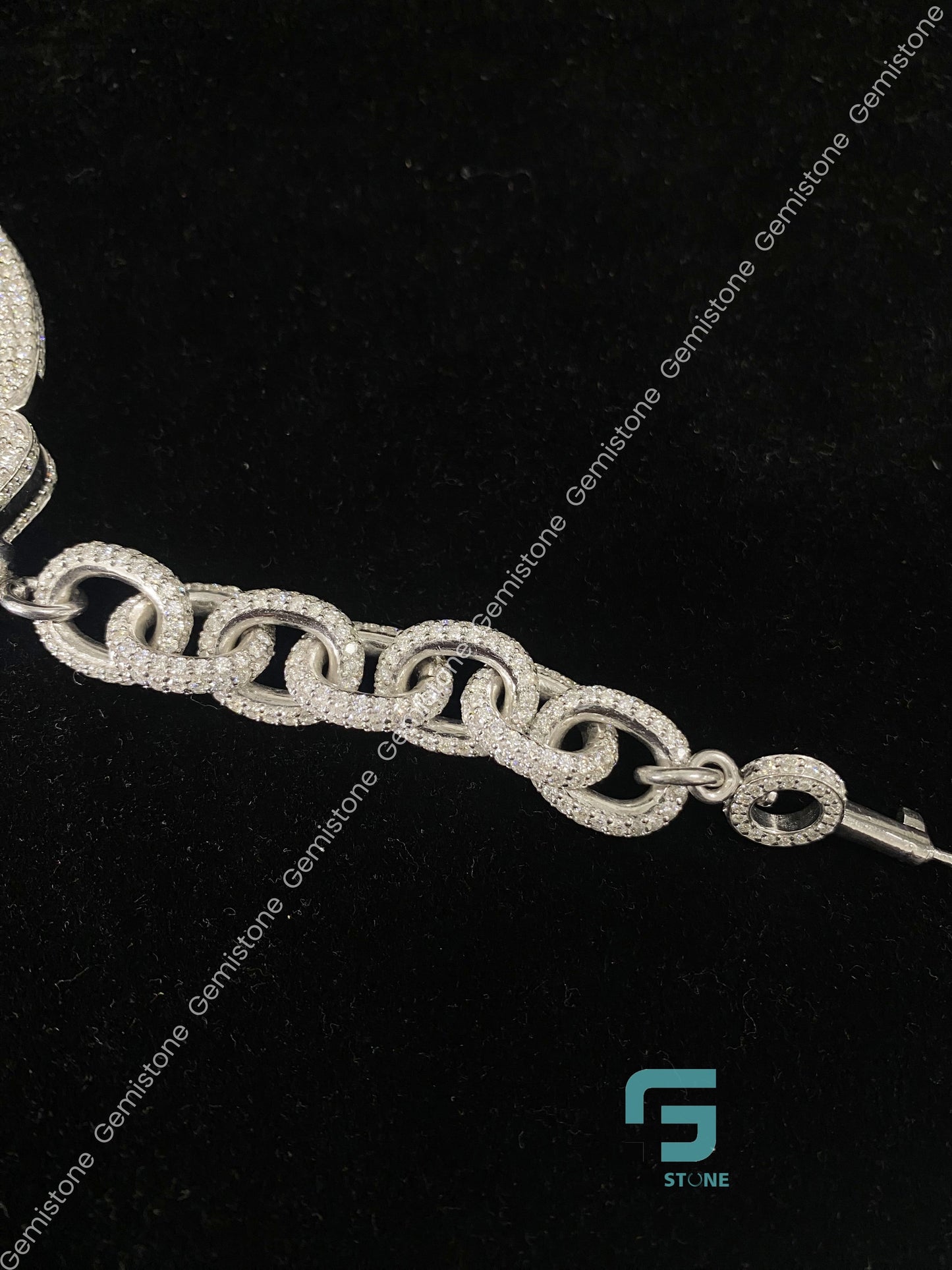 Fully Studded Moissanite Hand Cuff