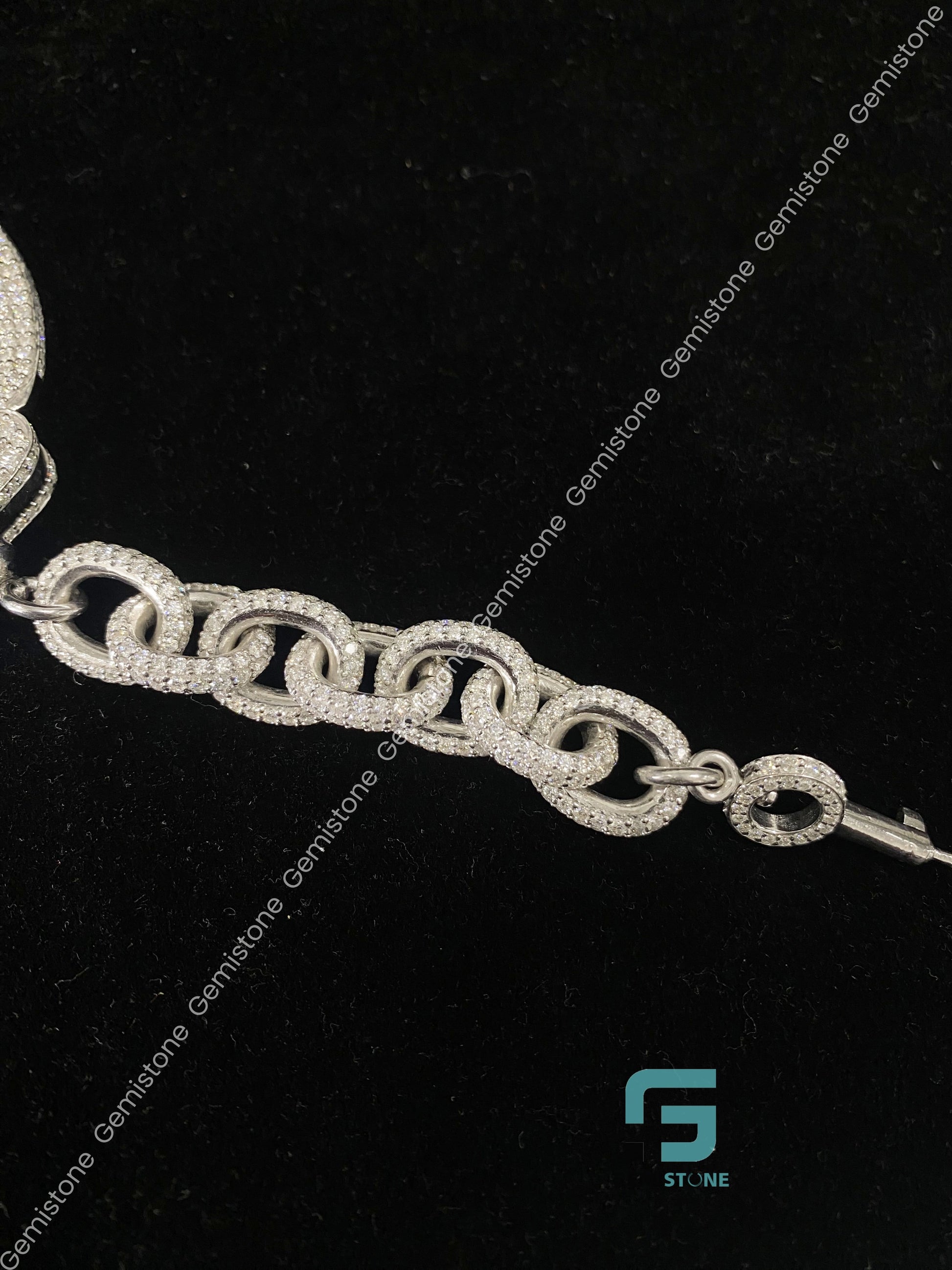 Fully Studded Moissanite Hand Cuff