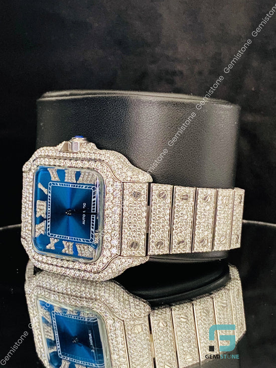 Fully Studded Moissanite Hip Hop Cartier Watch