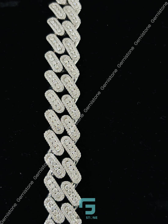 Fully Studded Moissanite Rappers Cuban Link Chain For Men