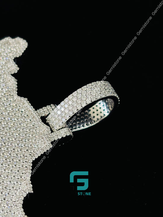 Fully Studded Moissanite map Pendant