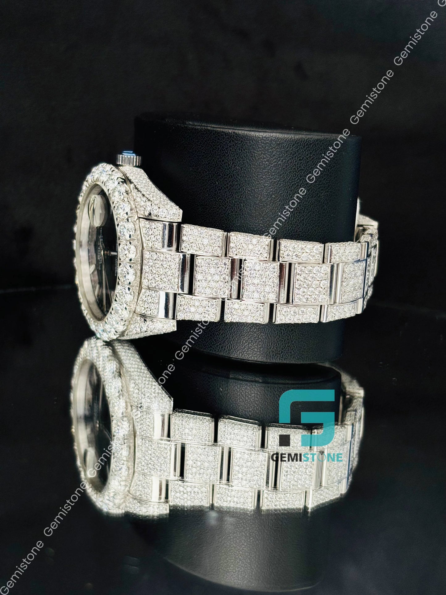 Fully White Tone Rolex Moissanite Watch for Men
