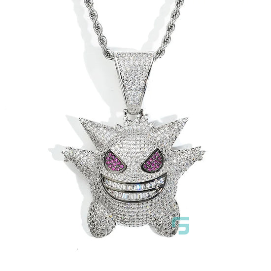 Mens Iced Diamond Hip Hop Pokemon Gengar Pendant