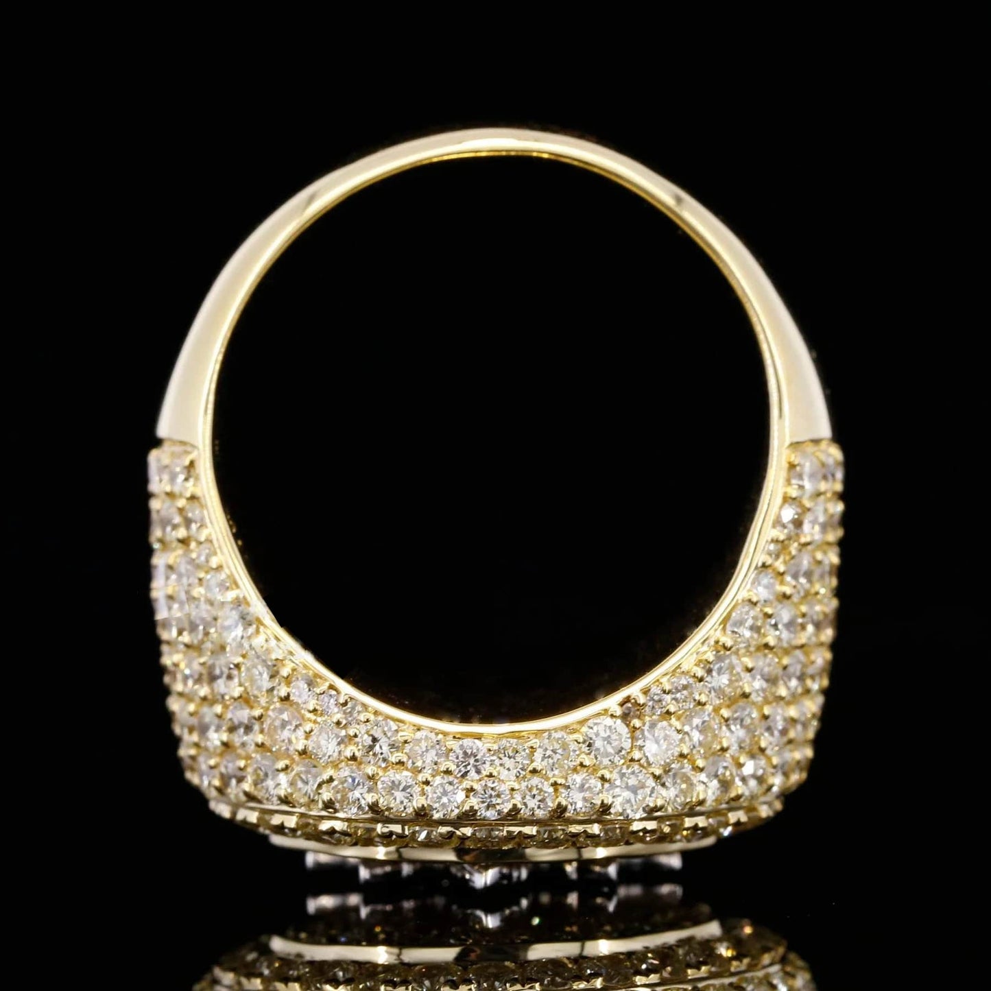 Iced Weed Marijuana Leaf Moissanite Diamond Bust Down Ring
