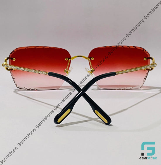 Gradient Red Two Tone Moissanite Sunglasses