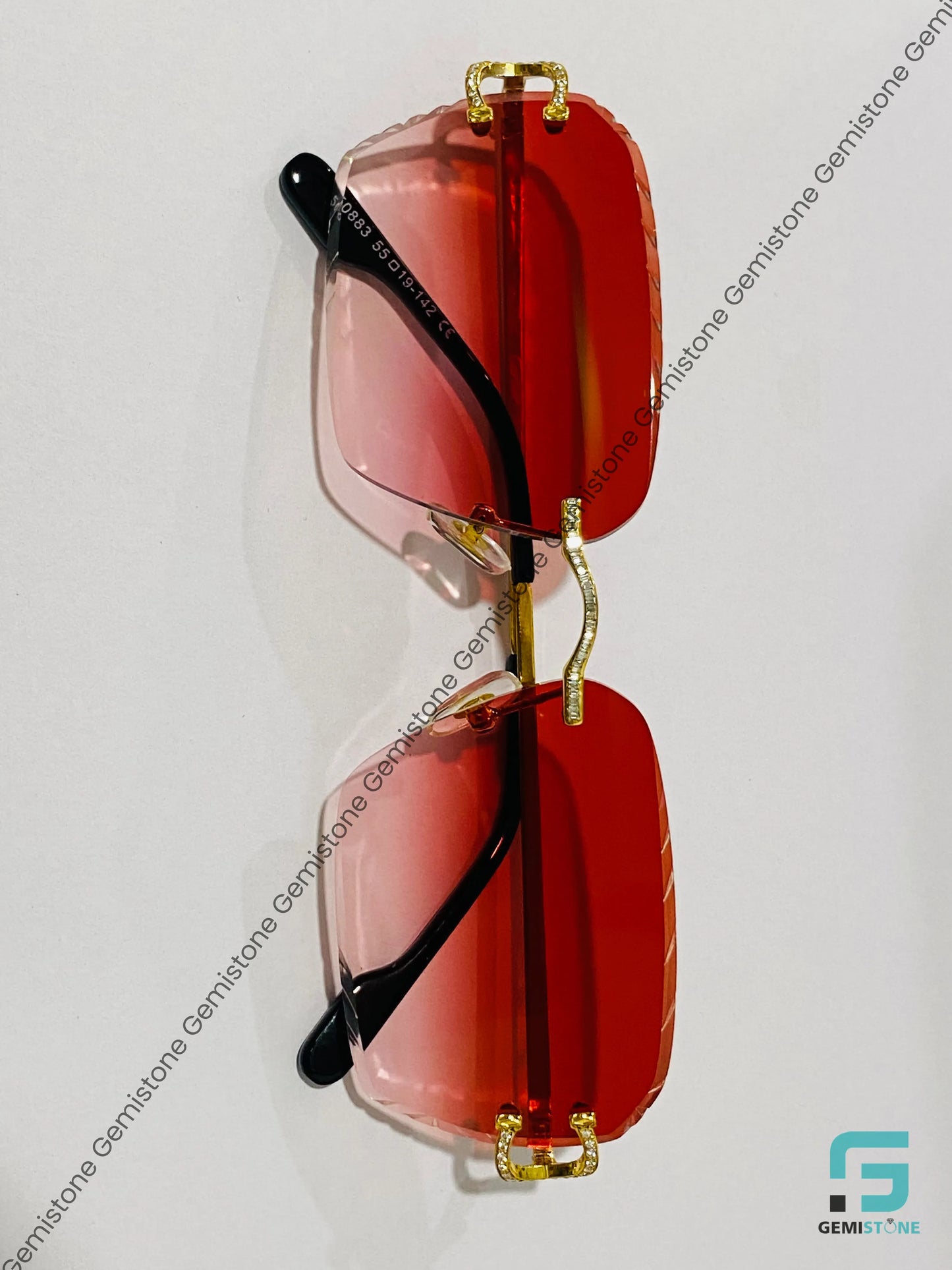 Gradient Velvet Red Moissanite Sunglasses