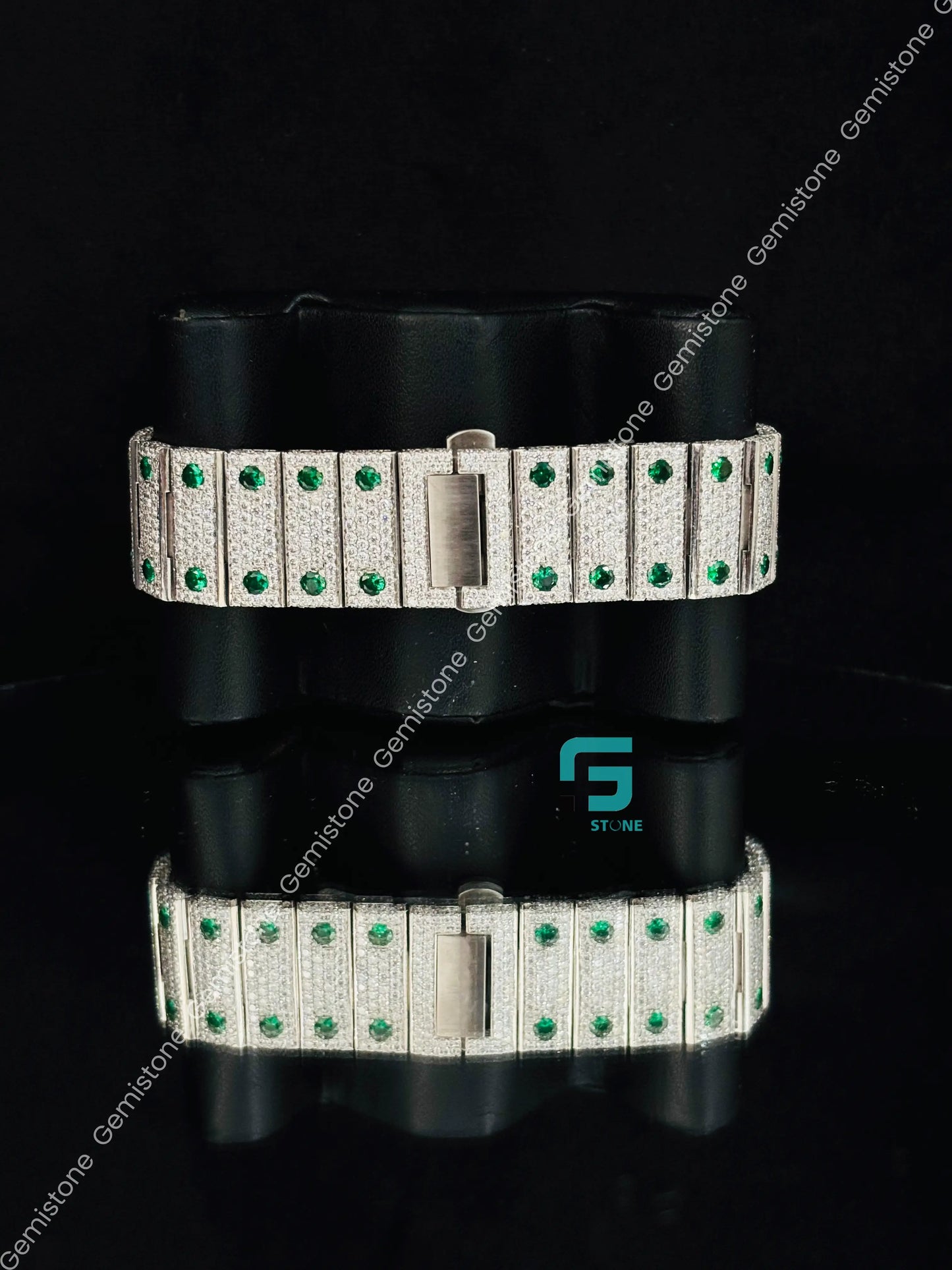 Green Diamond Moissanite Cartier Iced Out Watch For Men
