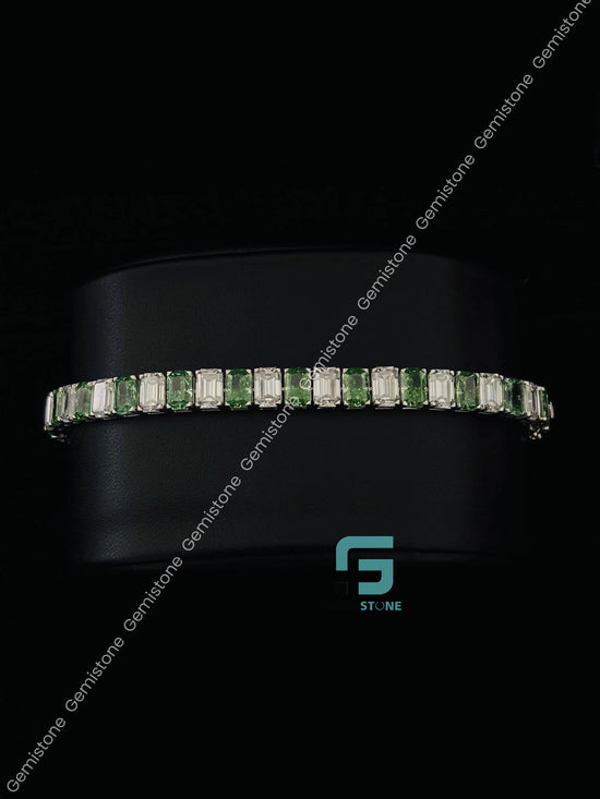 Green Emerald Moissanite Tennis bracelet