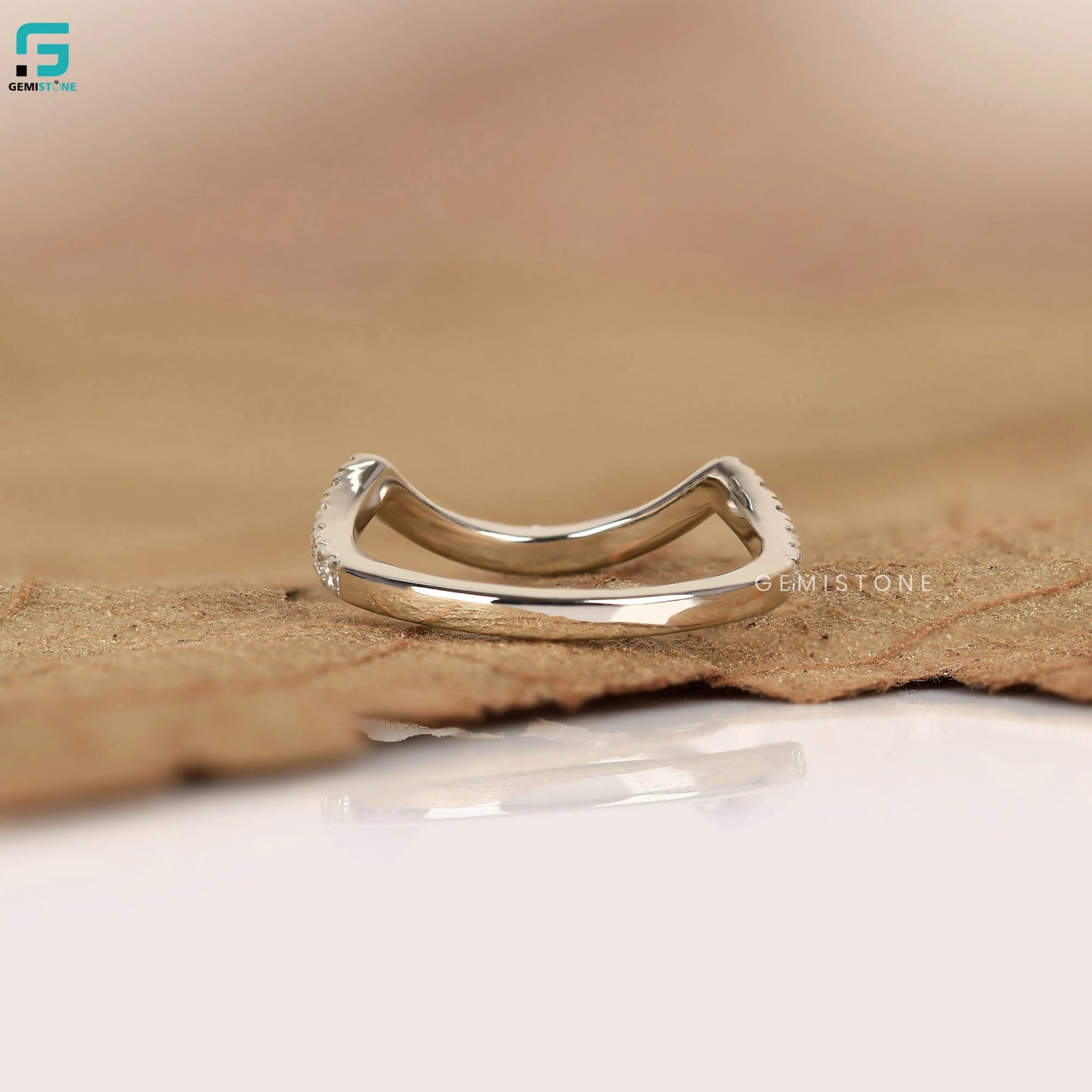 Half Eternity Round Curved Lab Grown Diamond Wedding Band