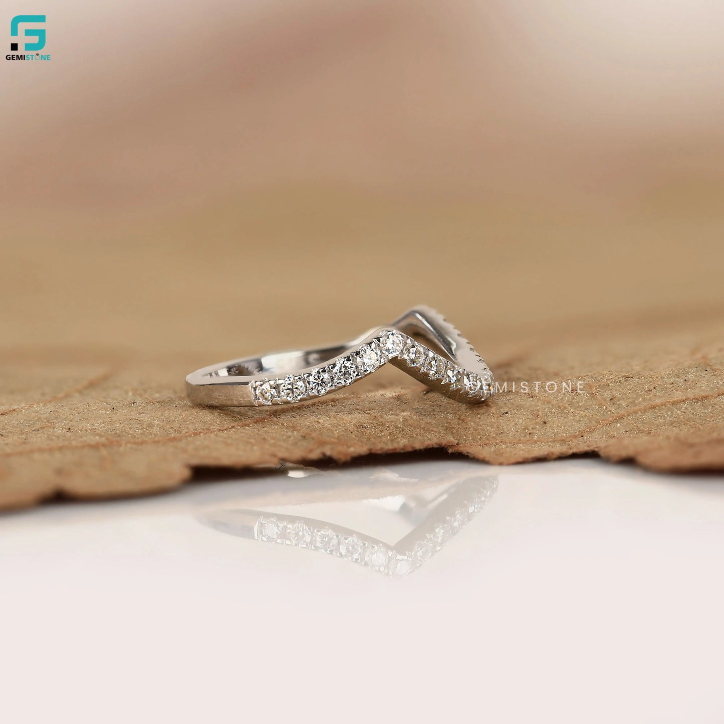 Half Eternity Round Curved Lab Grown Diamond Wedding Band