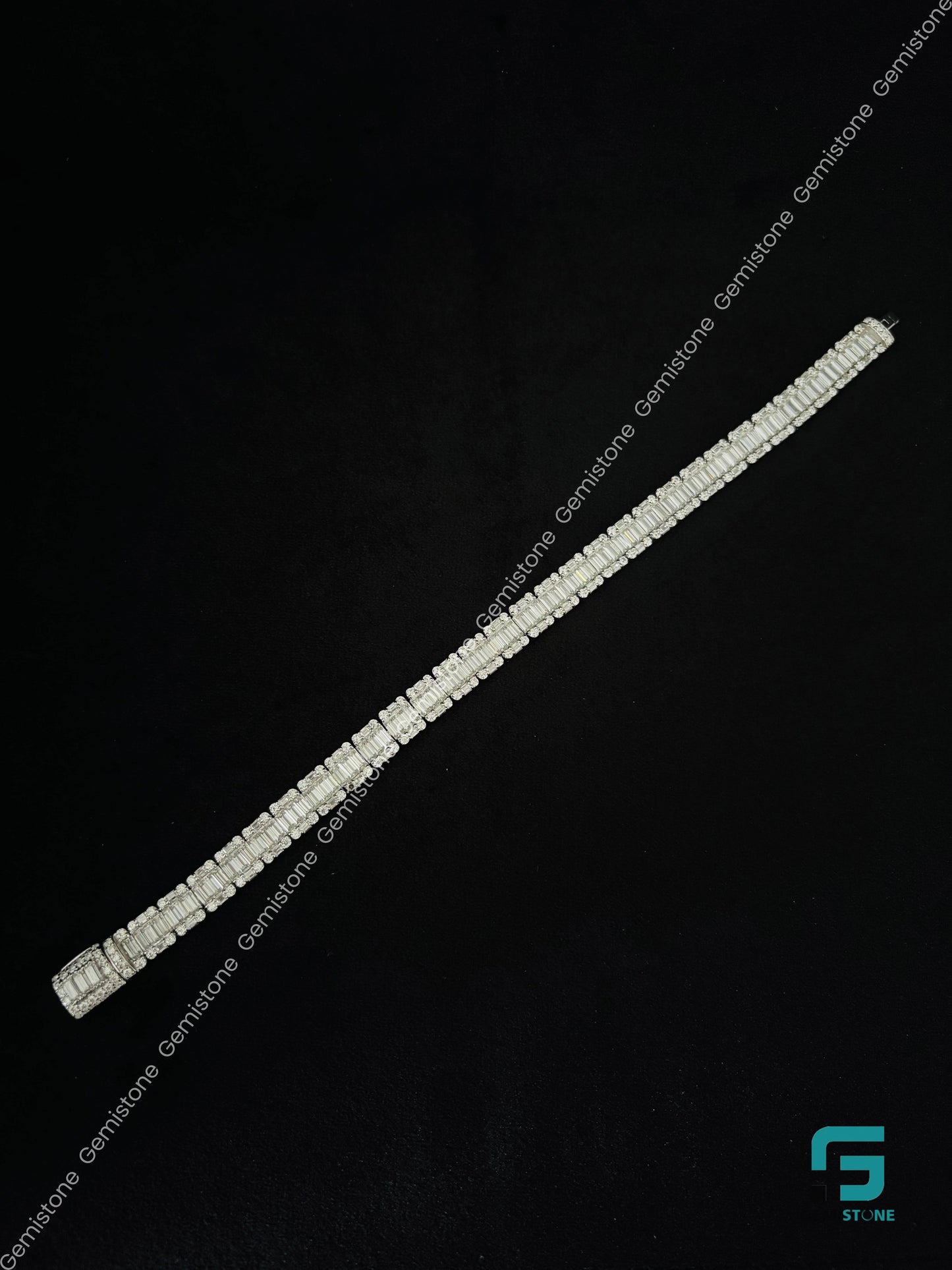 Halo Tennis Moissanite Diamond Bracelet