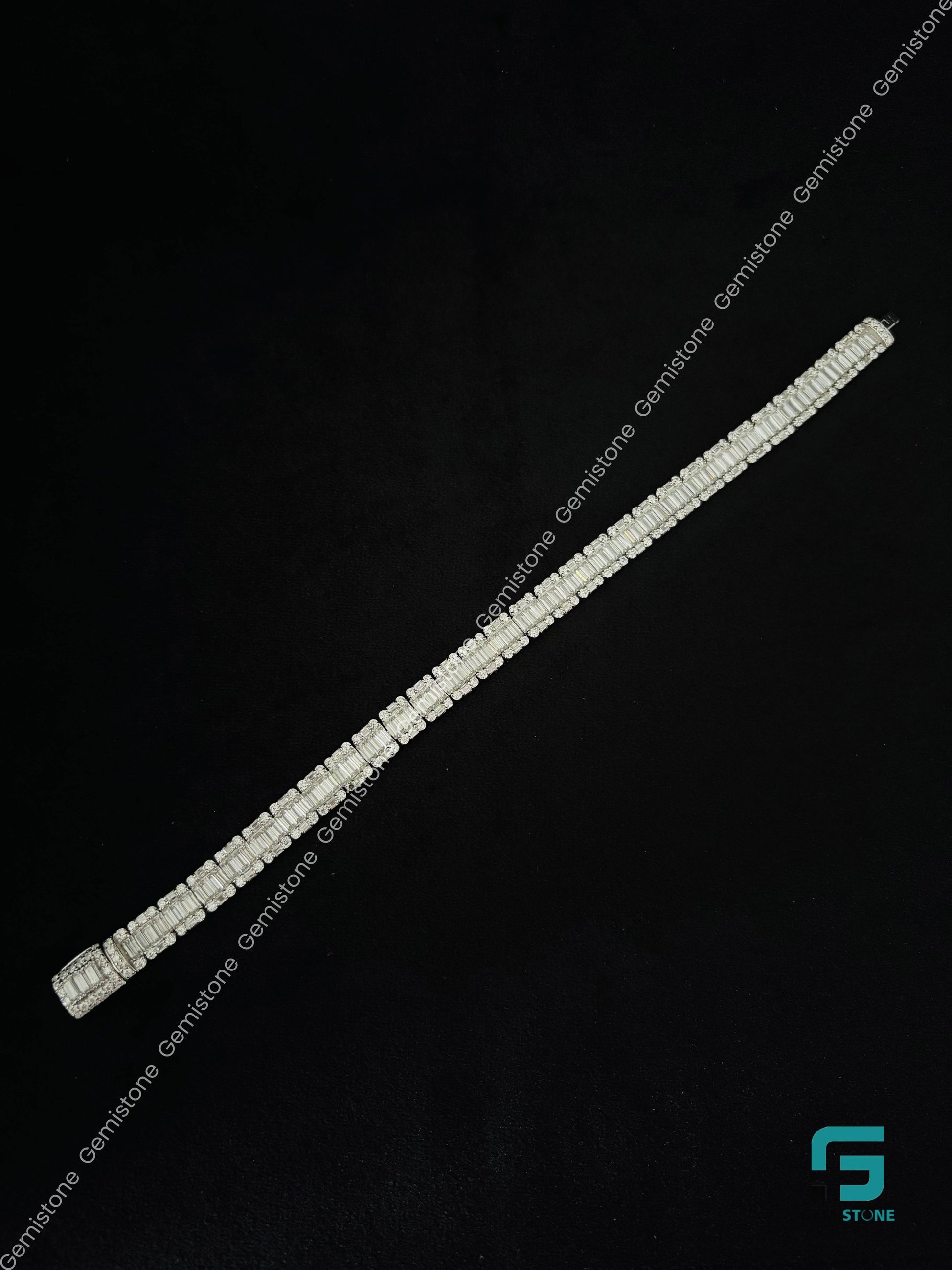 Halo Tennis Moissanite Diamond Bracelet