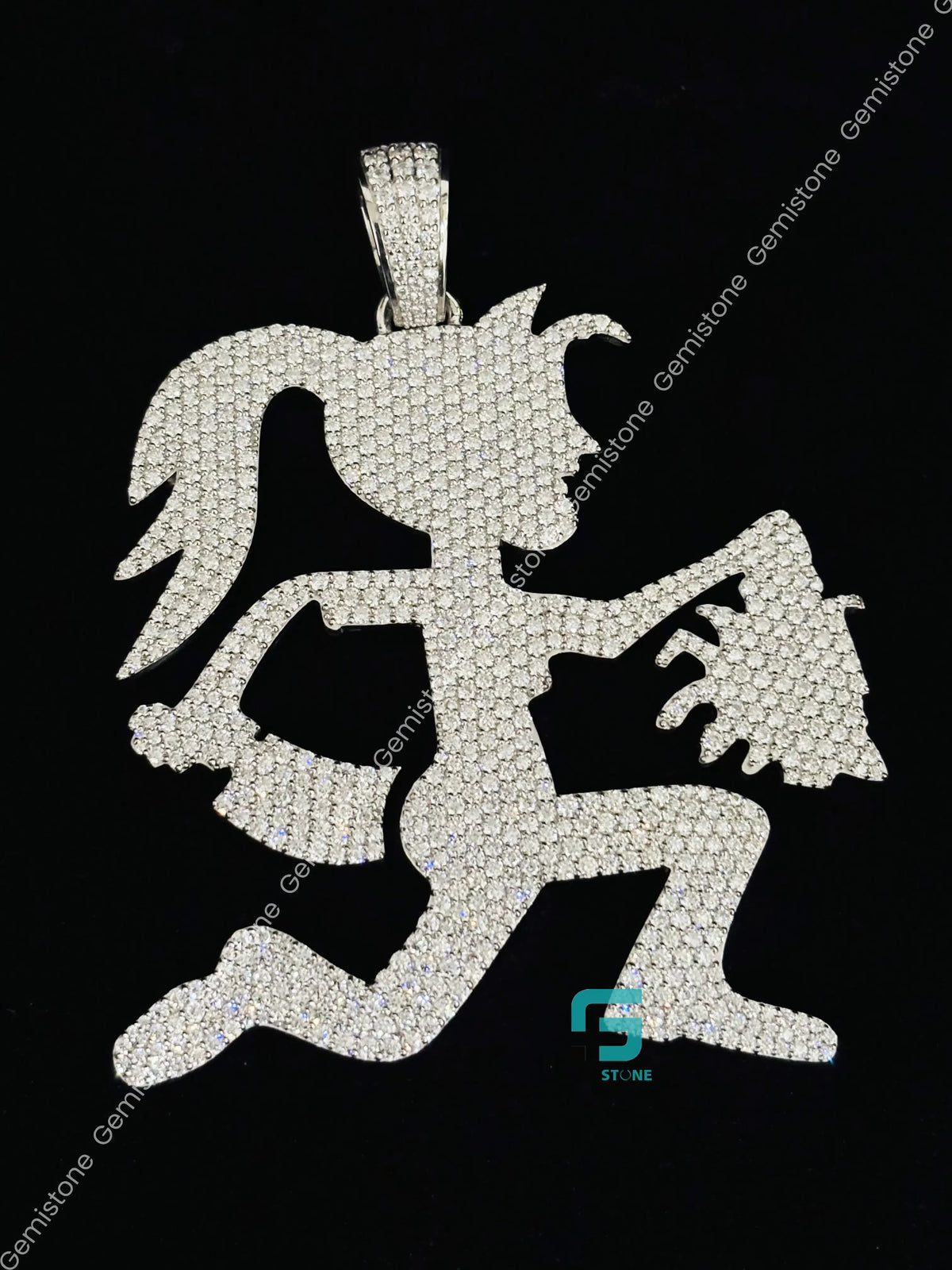 Hatchetgirl Iced Out Boy Head Charm Moissanite Pendant