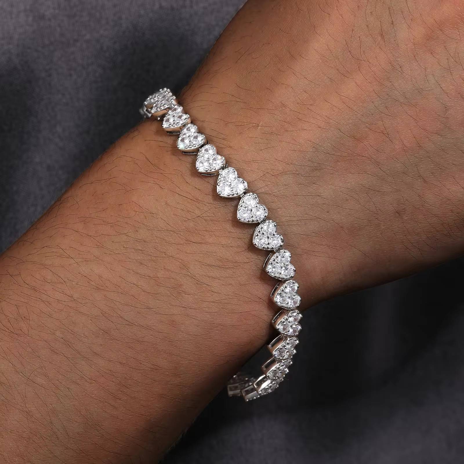 Heart-Cluster-Tennis-Bracelet
