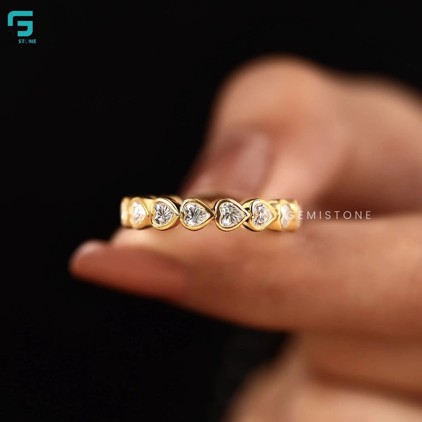 Heart Cut Full Eternity Wedding Band