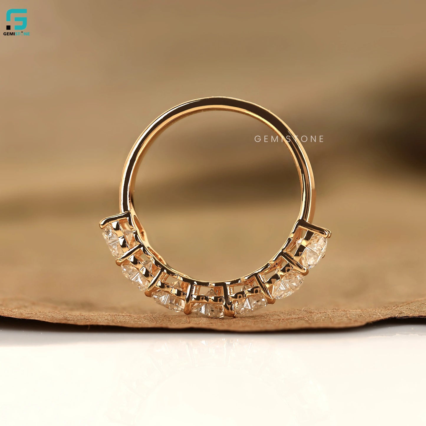 Heart Cut Lab Grown Diamond Half Eternity Band
