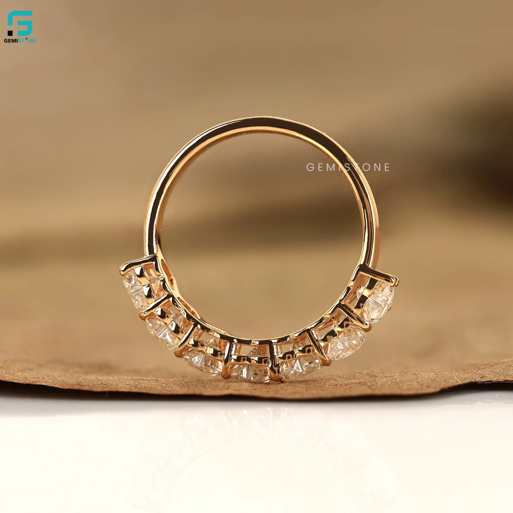 Heart Cut Lab Grown Diamond Half Eternity Band