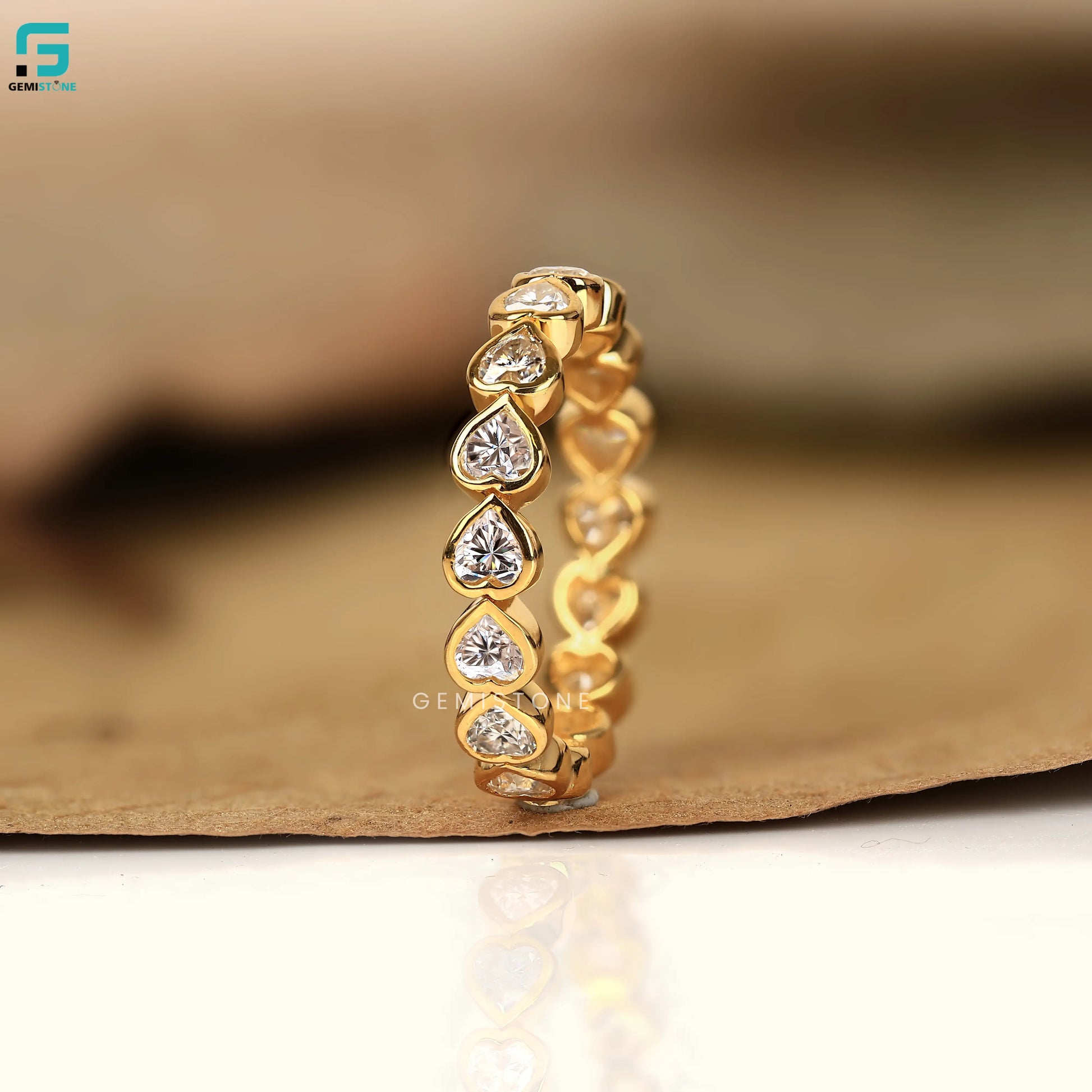 Heart Shape Lab Diamond Band For Women