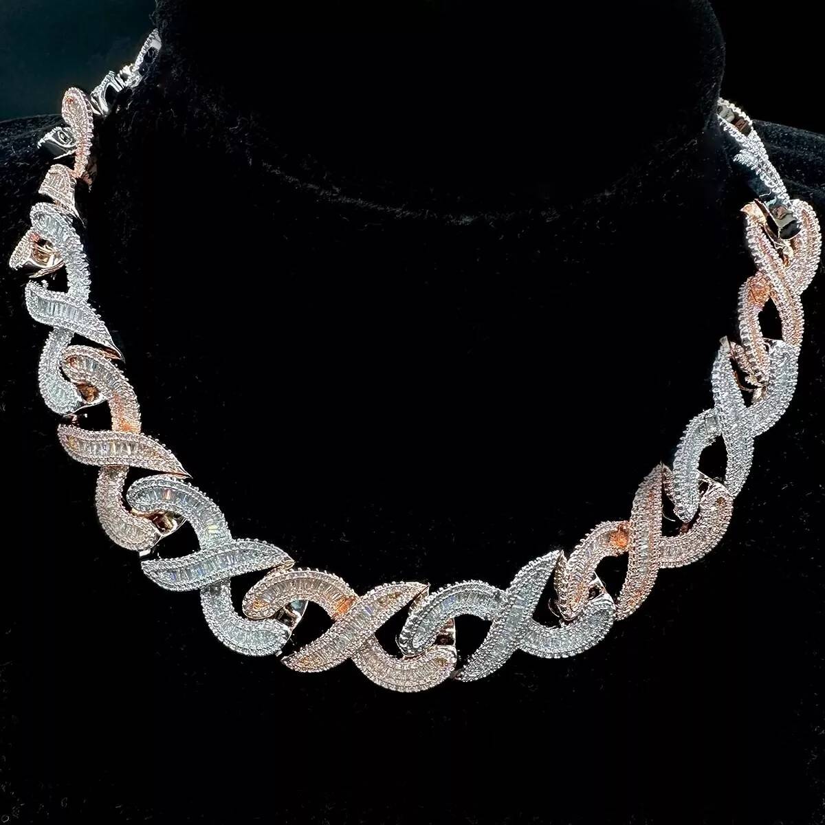 20MM Heavy Hip Hop Moissanite Baguette Link Cuban Chain Choker 22"