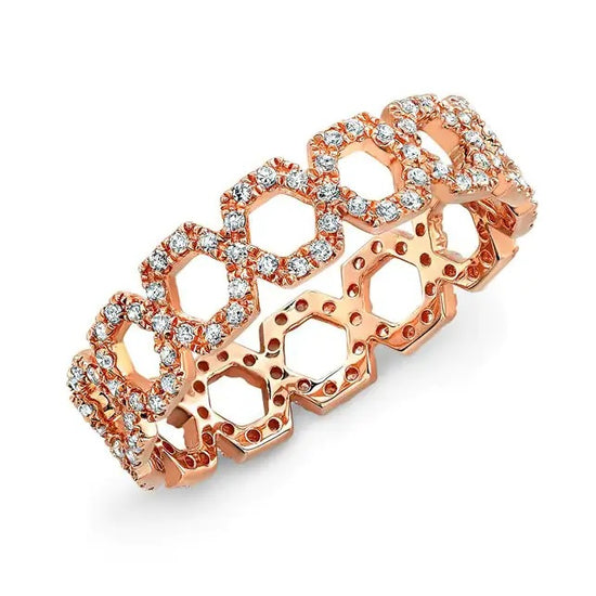 Hexagon Diamond Eternity Band For Women