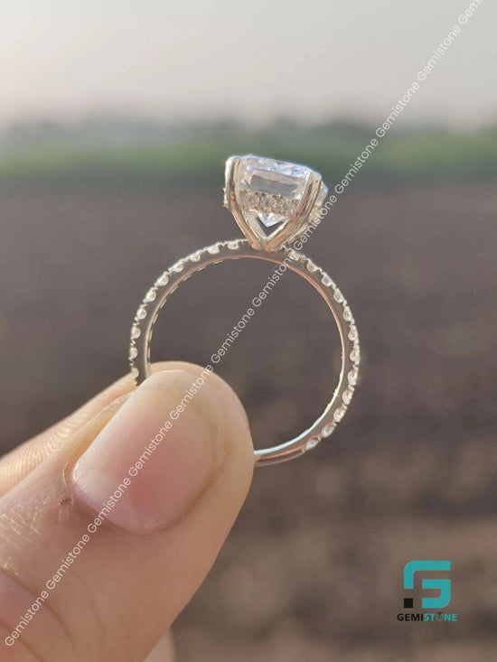 Hidden Halo Cushion Cut RIng