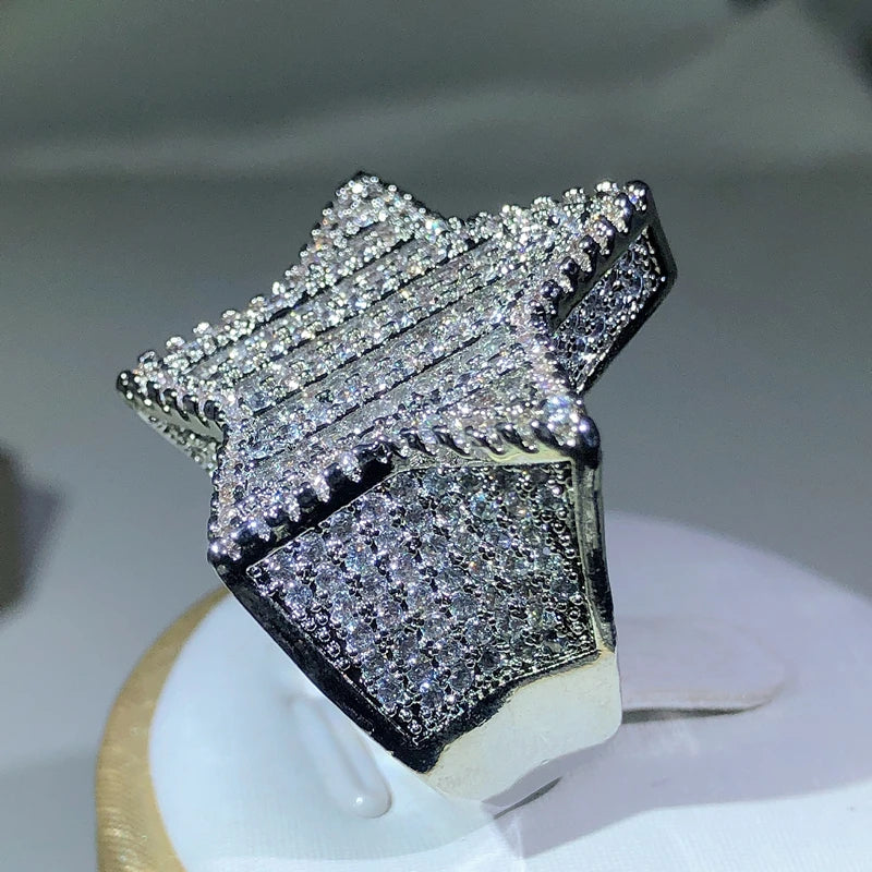 Hip-Hop-Diamond-Star-Ring