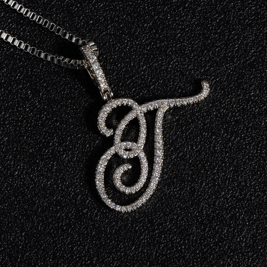 Round Cut Moissanite Custom Letter Pendant