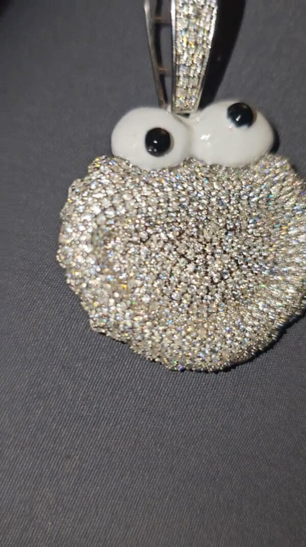 Custom VVS Moissanite Handmade Cookie Monster Pendant For Men