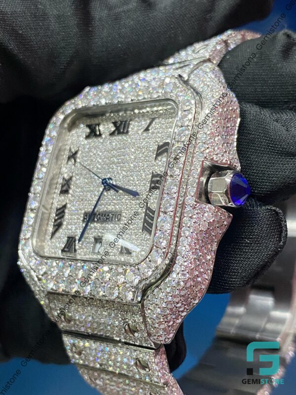 Iced Out Moissanite CS  Diamond Watch Mens | Automatic Stainless Steel Hip Hop Watch