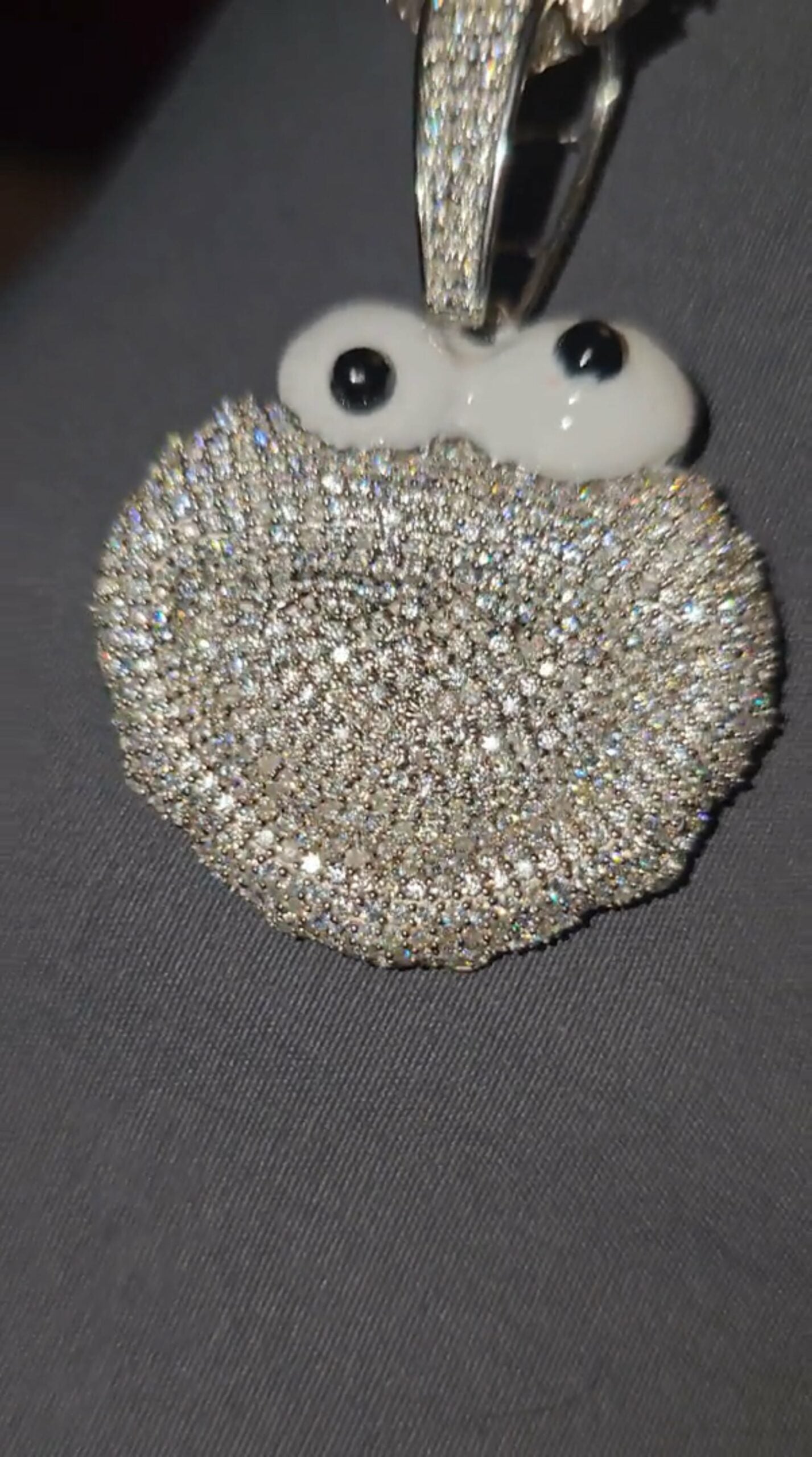 Custom VVS Moissanite Handmade Cookie Monster Pendant For Men