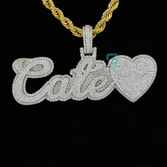 VVS Moissnaite Iced Hip Hop Cate Letter Diamond Pendant
