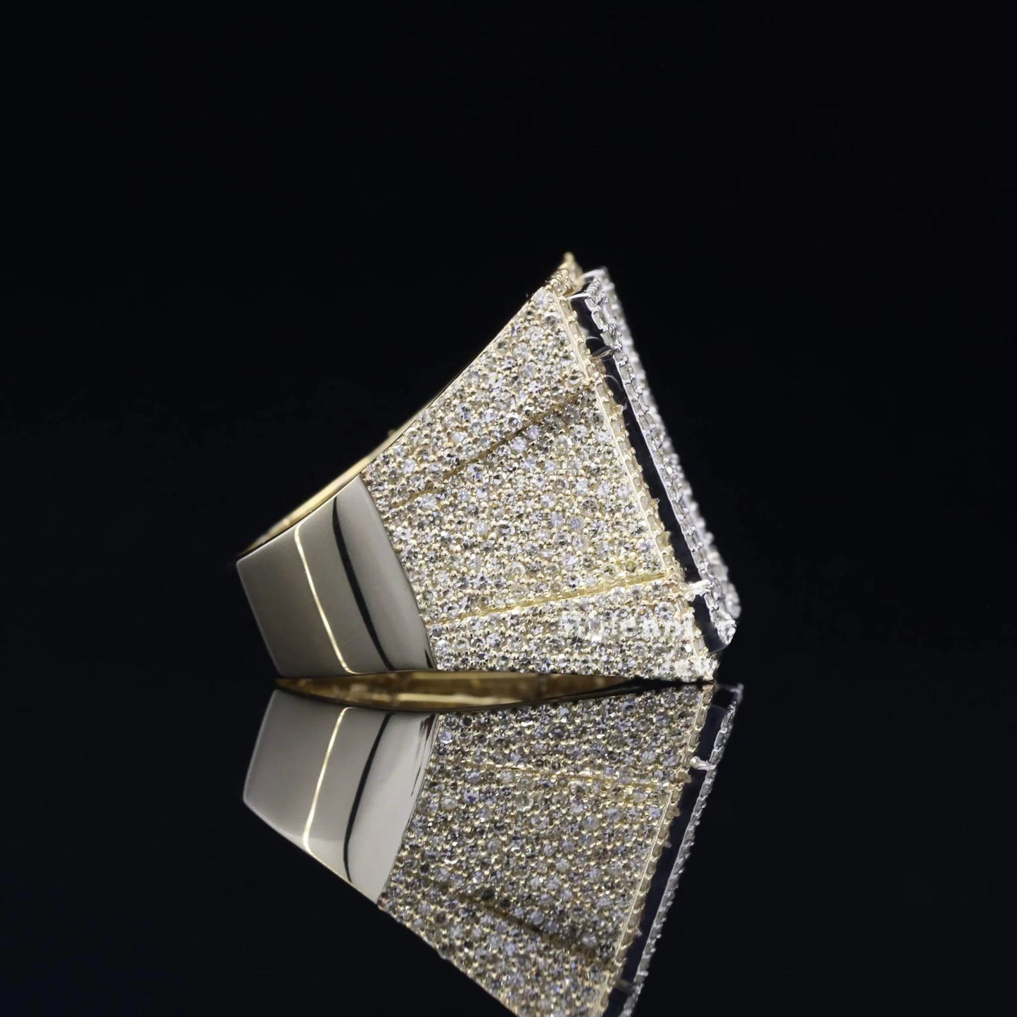 Heavy Round Baguette Moissanite Iced Out H Letter Diamond Ring