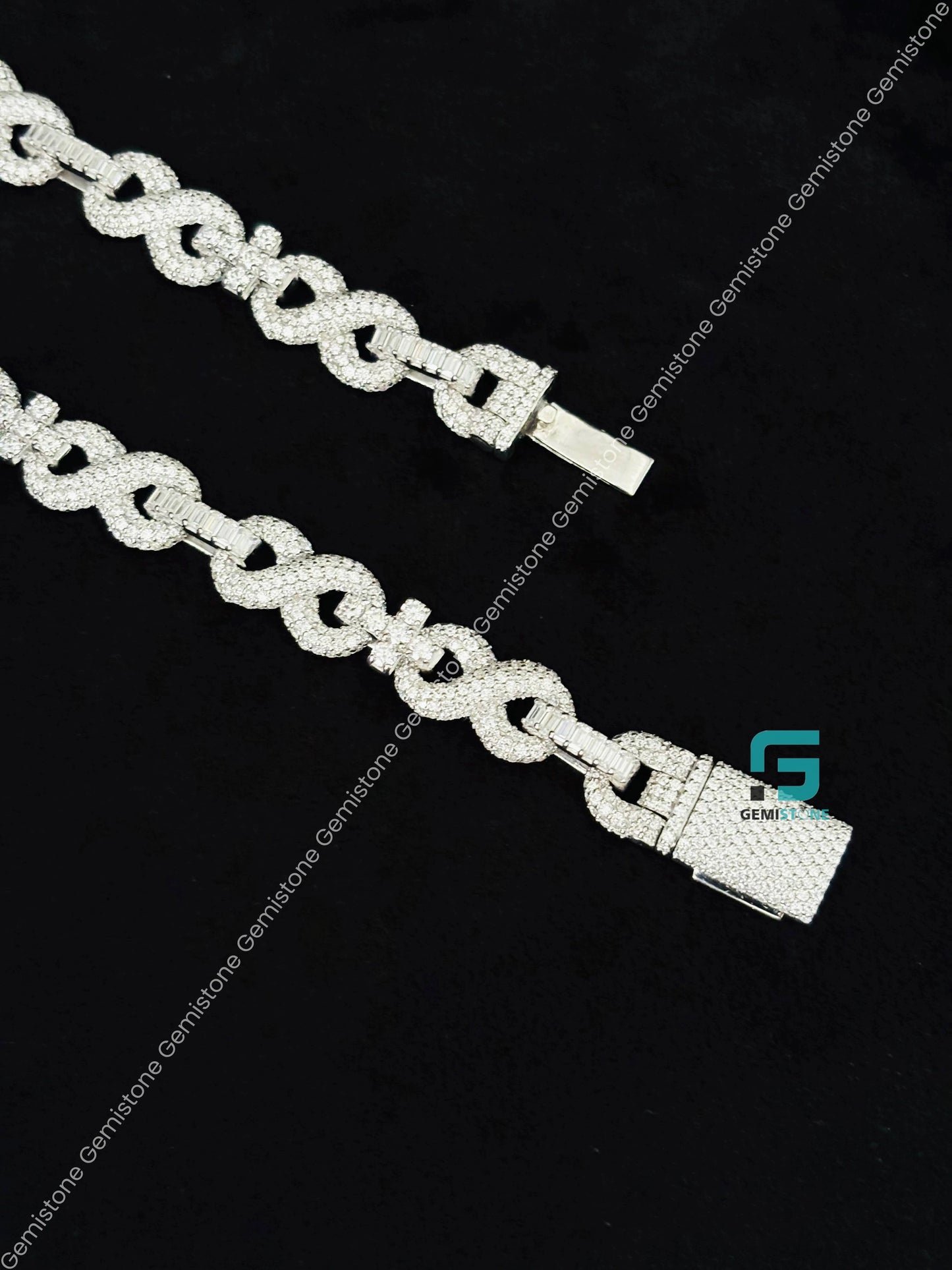 10MM Infinity Link Iced Out Moissanite Hip Hop Chain for Men