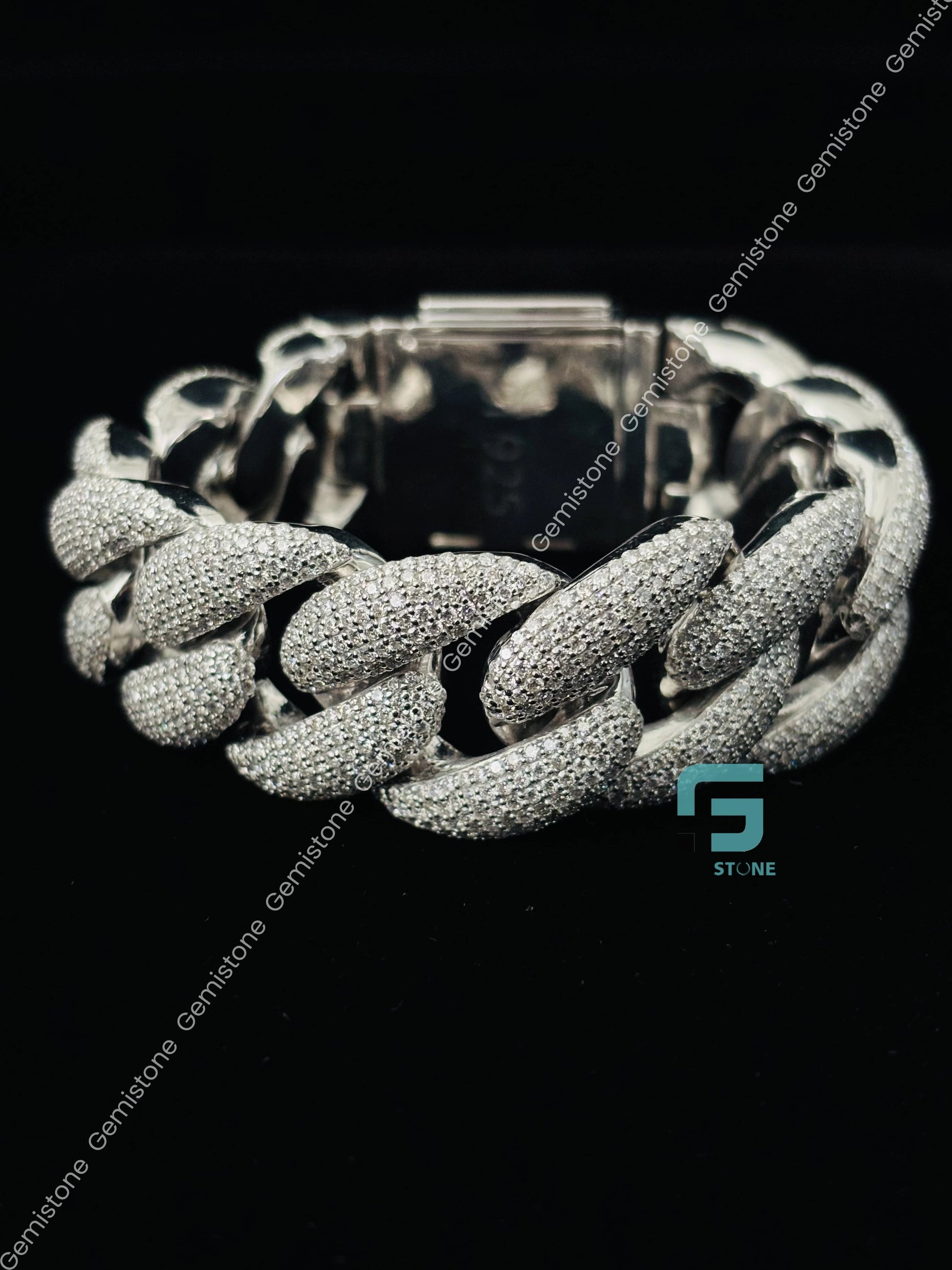 Hip Hop 925 Silver Cuban Link Bracelet