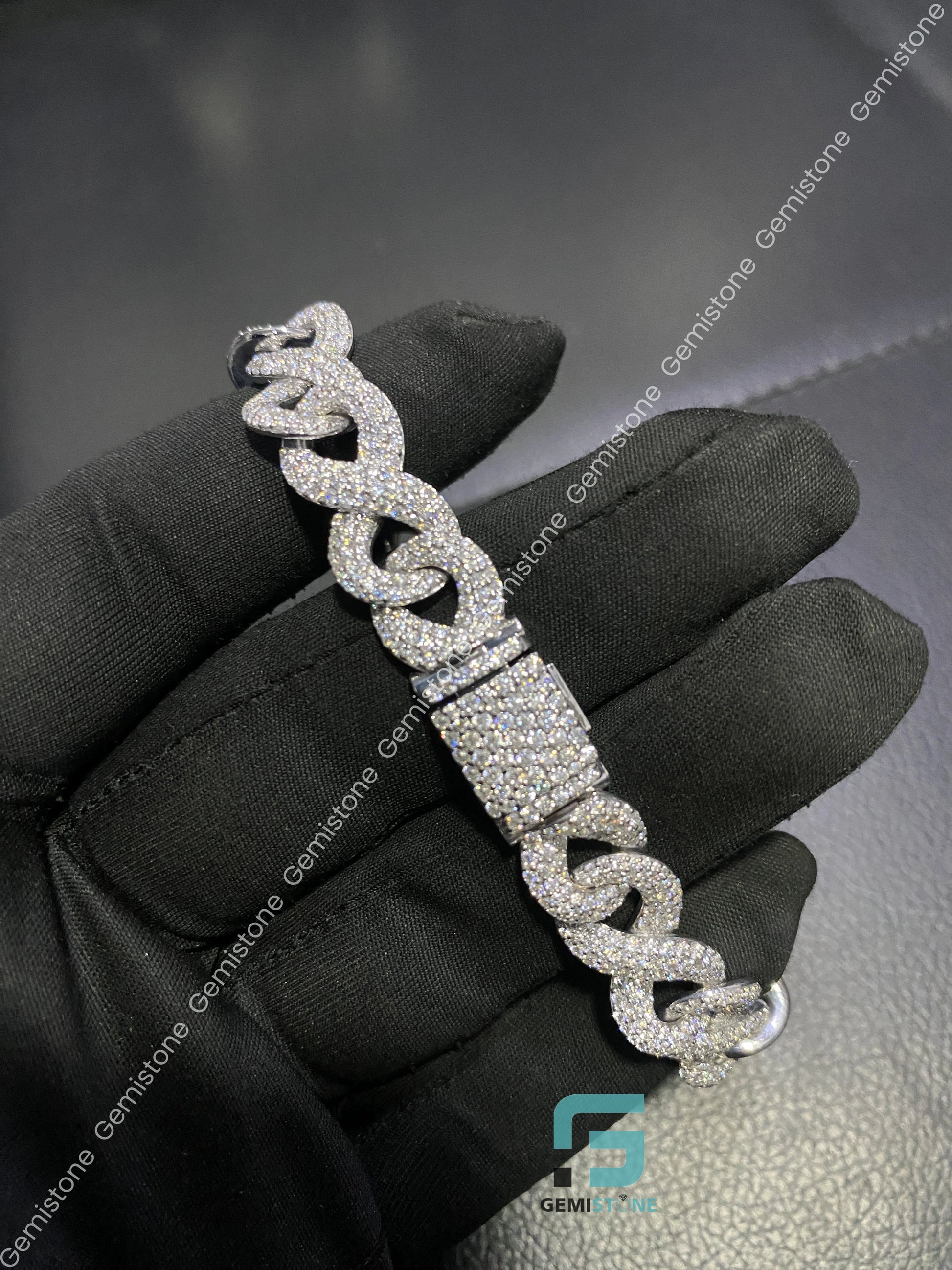 Hip Hop Bust Down Moissanite Evil Eyes Bracelet