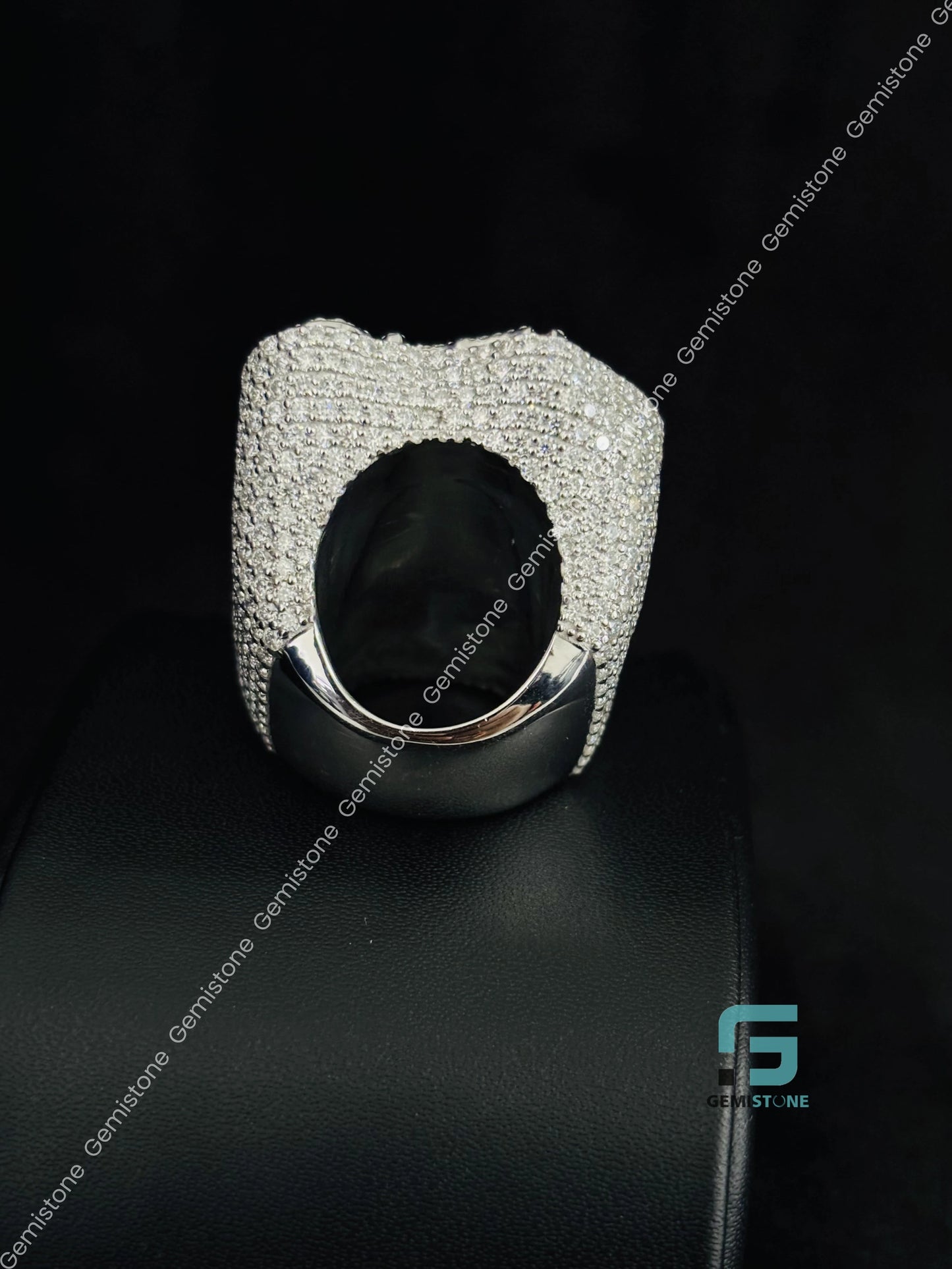 Hip Hop Bust Down Moissanite Ring