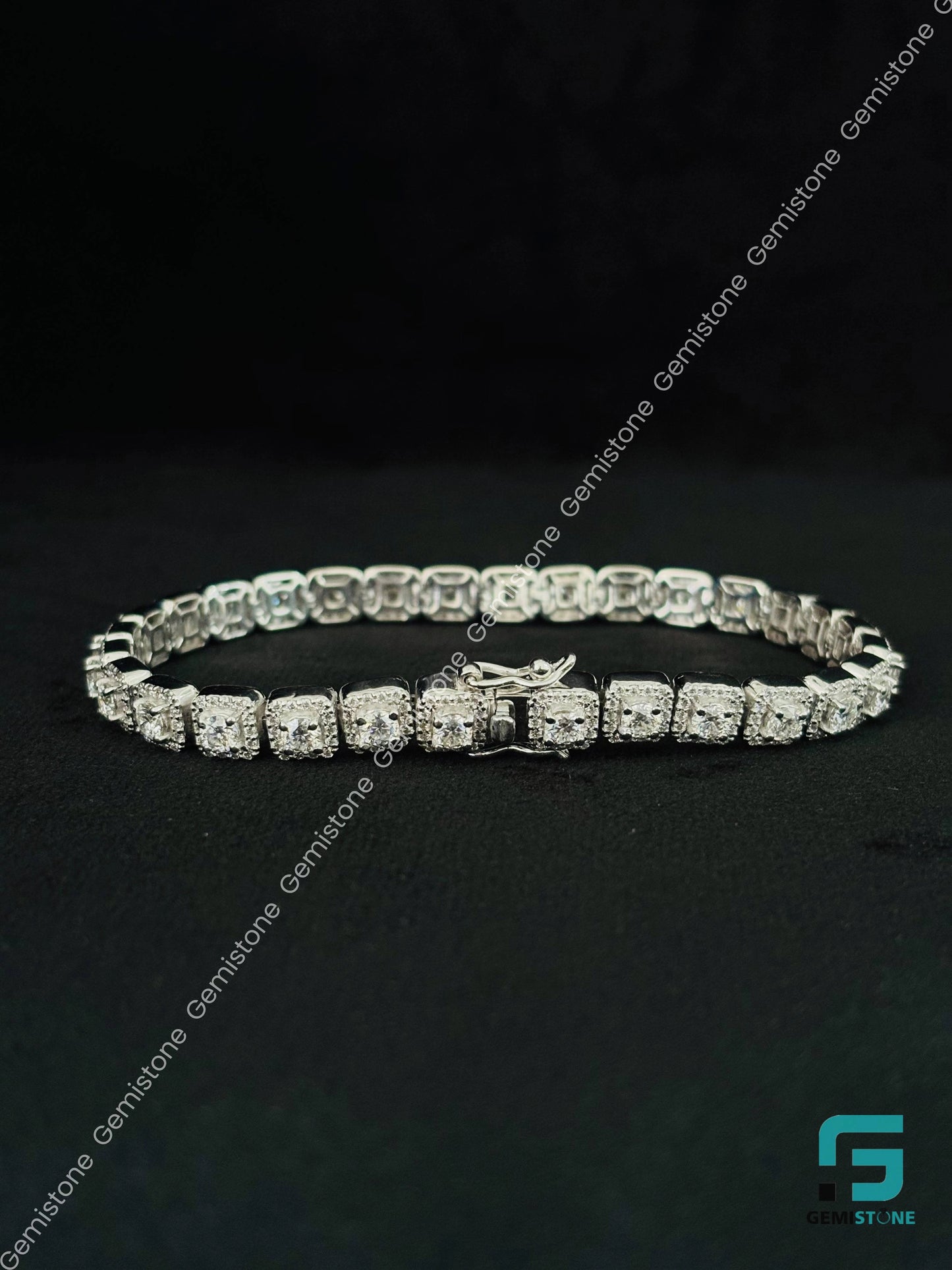 Hip Hop Iced Out Moissanite Studded Bracelet