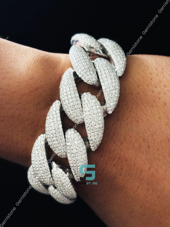 Hip Hop Luxury Iced Out Moissanite Cuban Link Bracelet