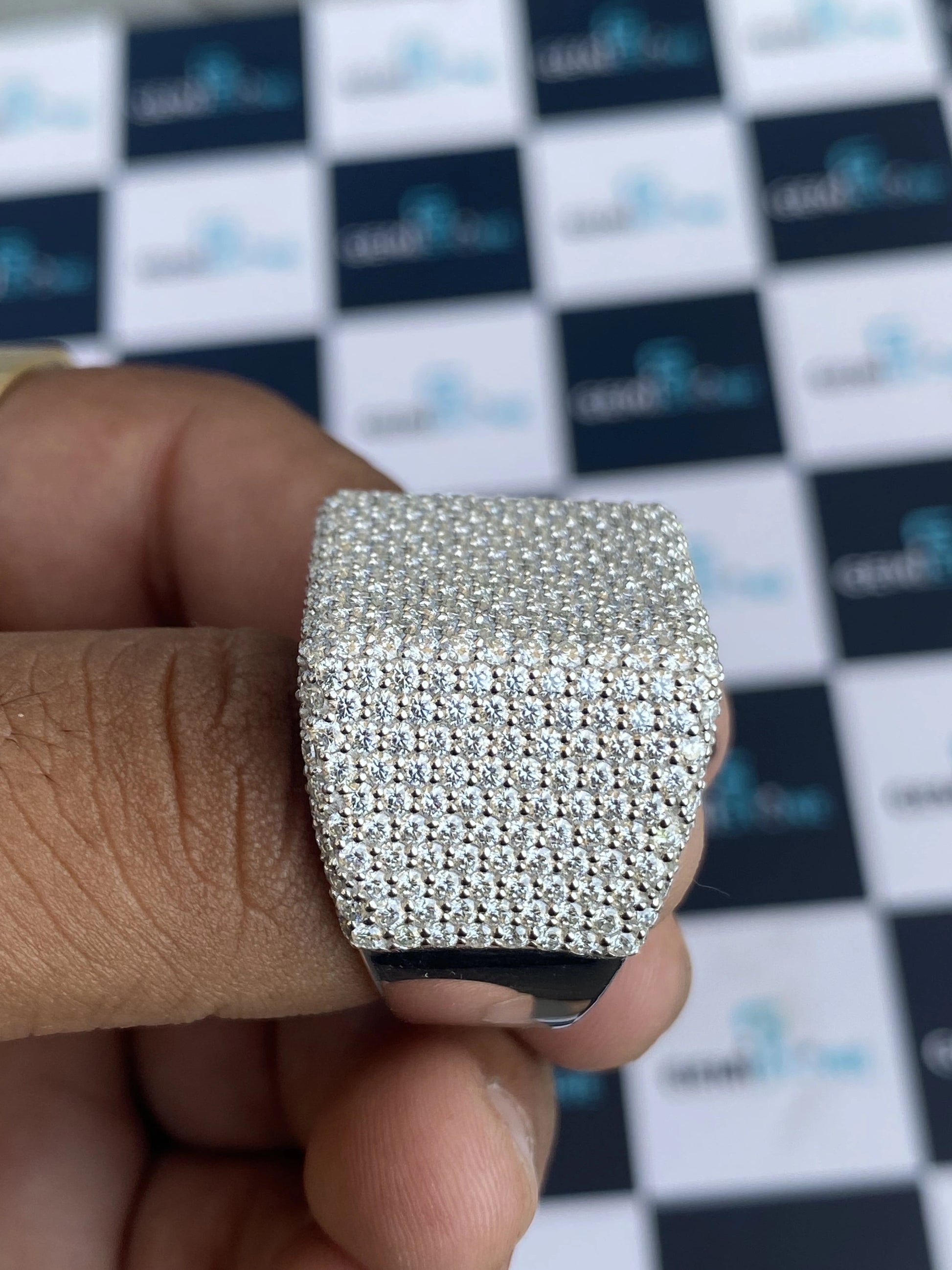Hip Hop Luxury Moissanite Ring for Men_s