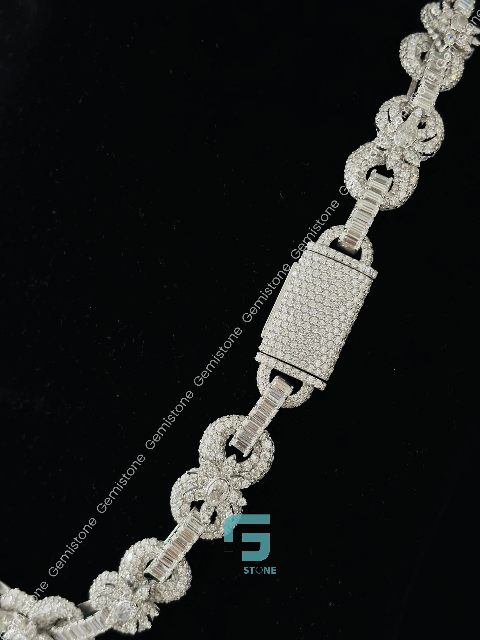 Hip Hop Moissanite Bust Down Cuban Link Chain