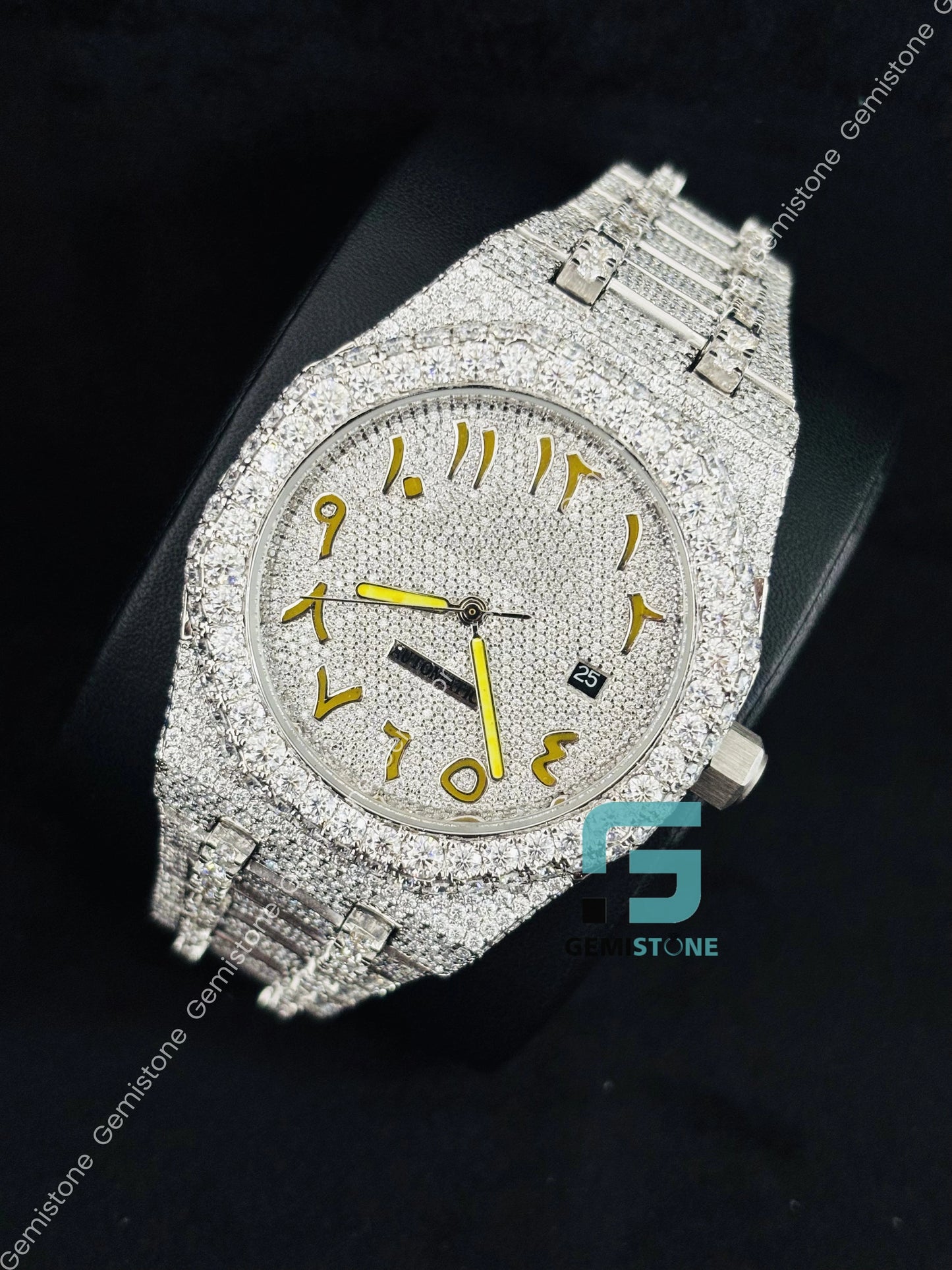 Hip Hop Moissanite Bust Down Iced Out Watch For Men_s